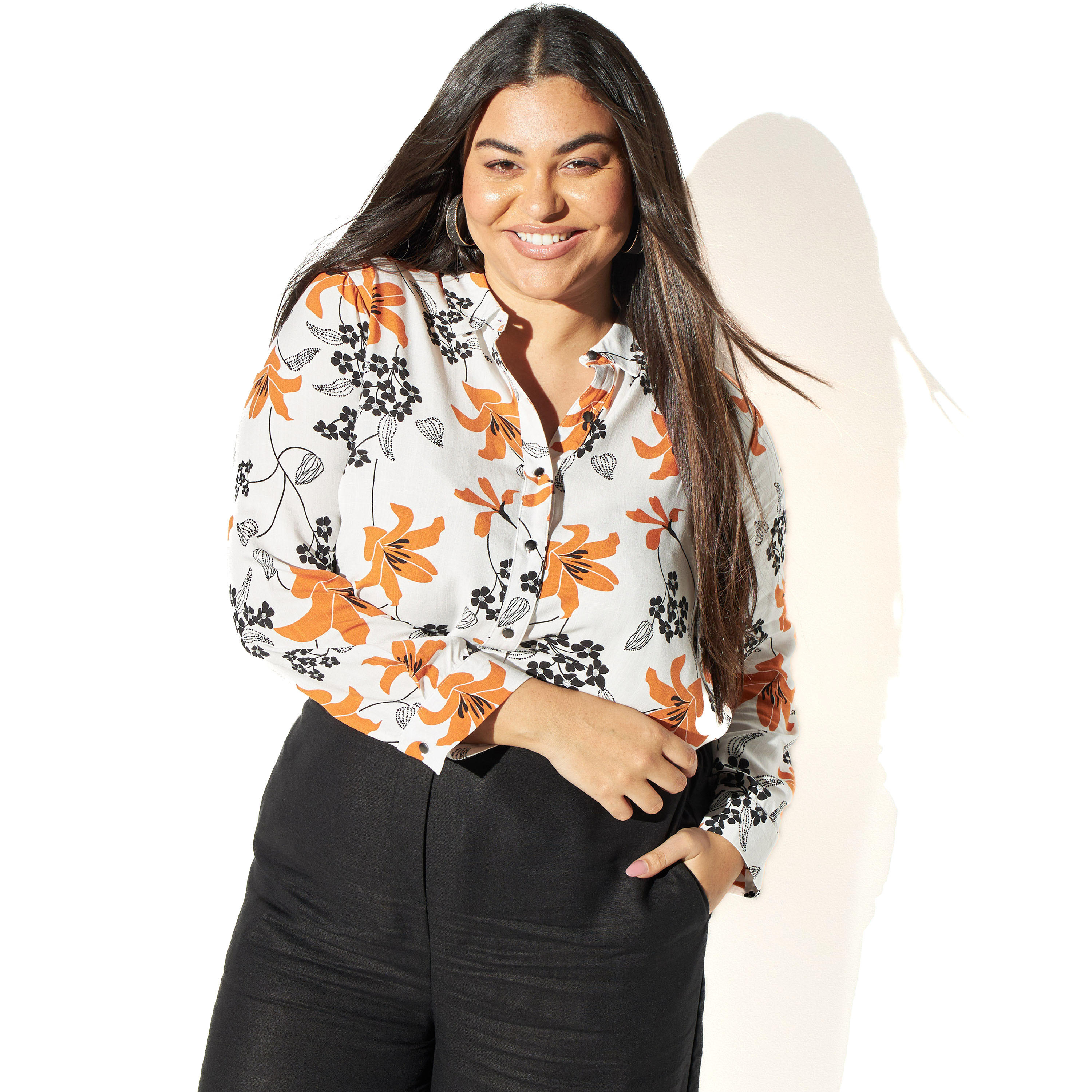 قميص مقاس كبير بأكمام طويلة وطبعات زهرية-women-clothing-shirtsandblouses-blouses-image-6