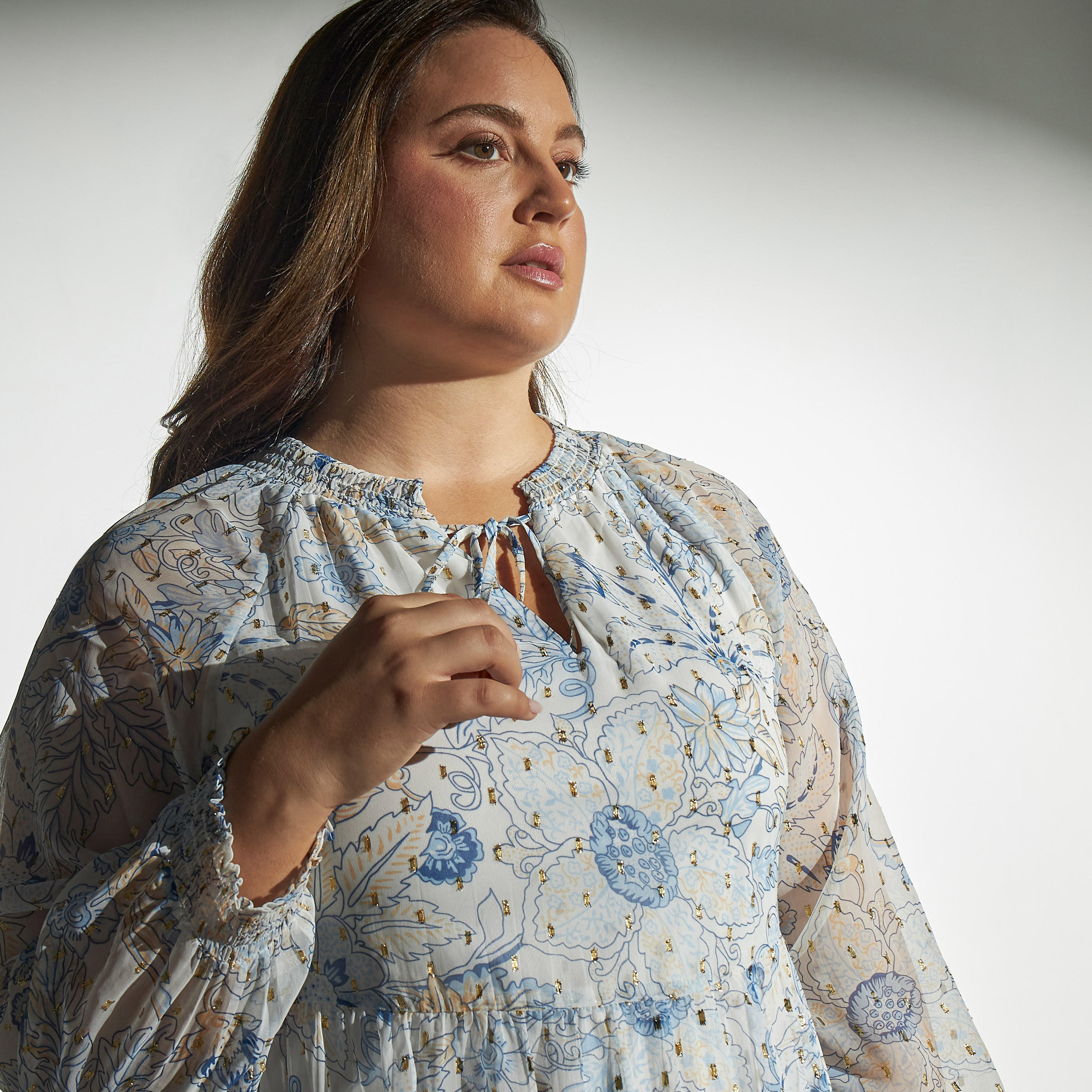 فستان ماكسي متعدد الطبقات كبير الحجم بأربطة وطبعات زهرية-women-clothing-dresses-image-4