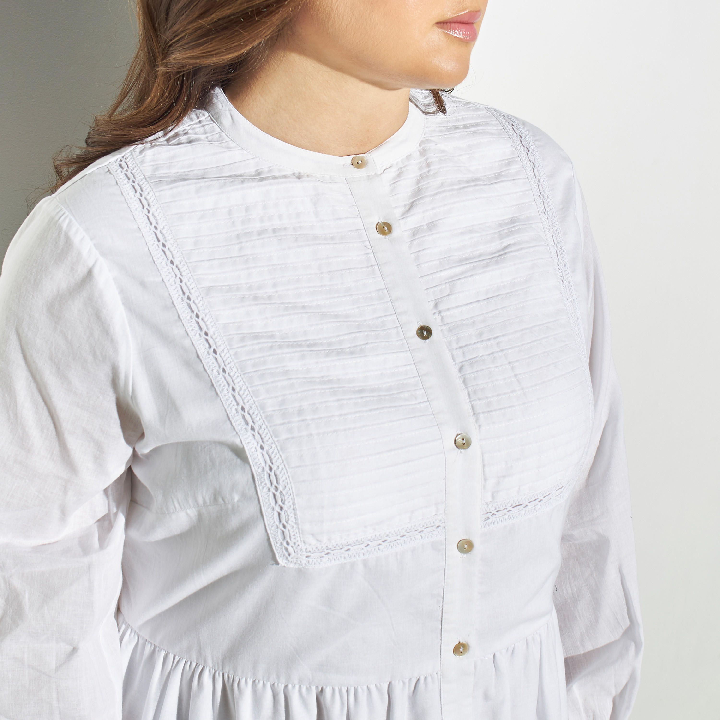 فستان مقاس كبير متعدد الطبقات بأزرار وتفاصيل دانتيل-women-clothing-dresses-image-4