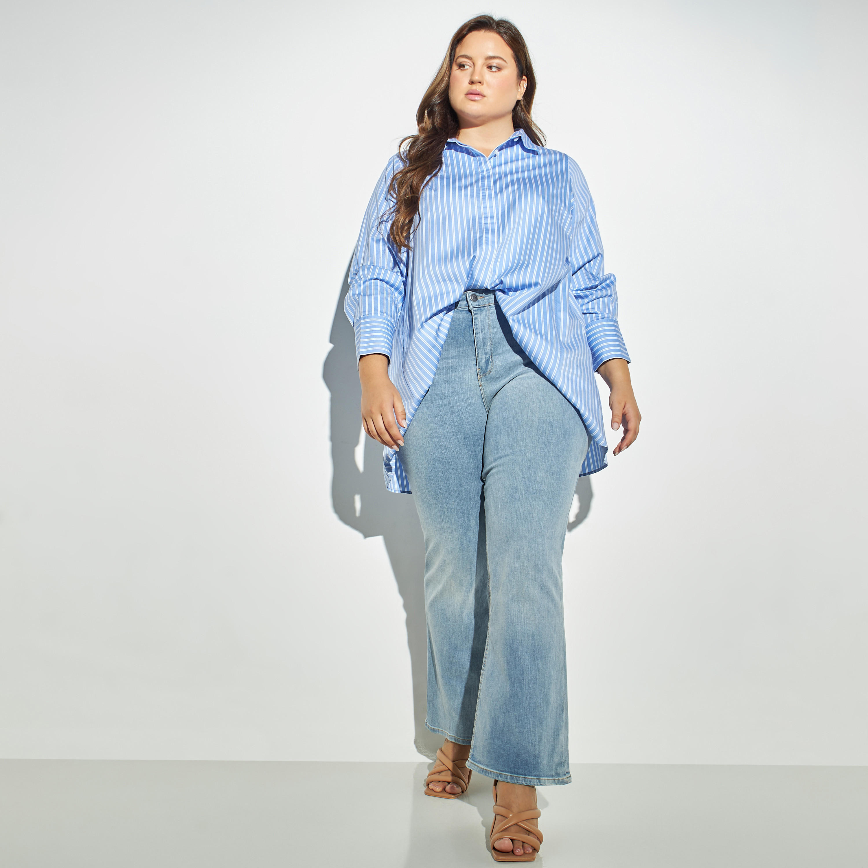 قميص مقلّم مقاس كبير بأكمام طويلة-women-clothing-shirtsandblouses-blouses-image-2
