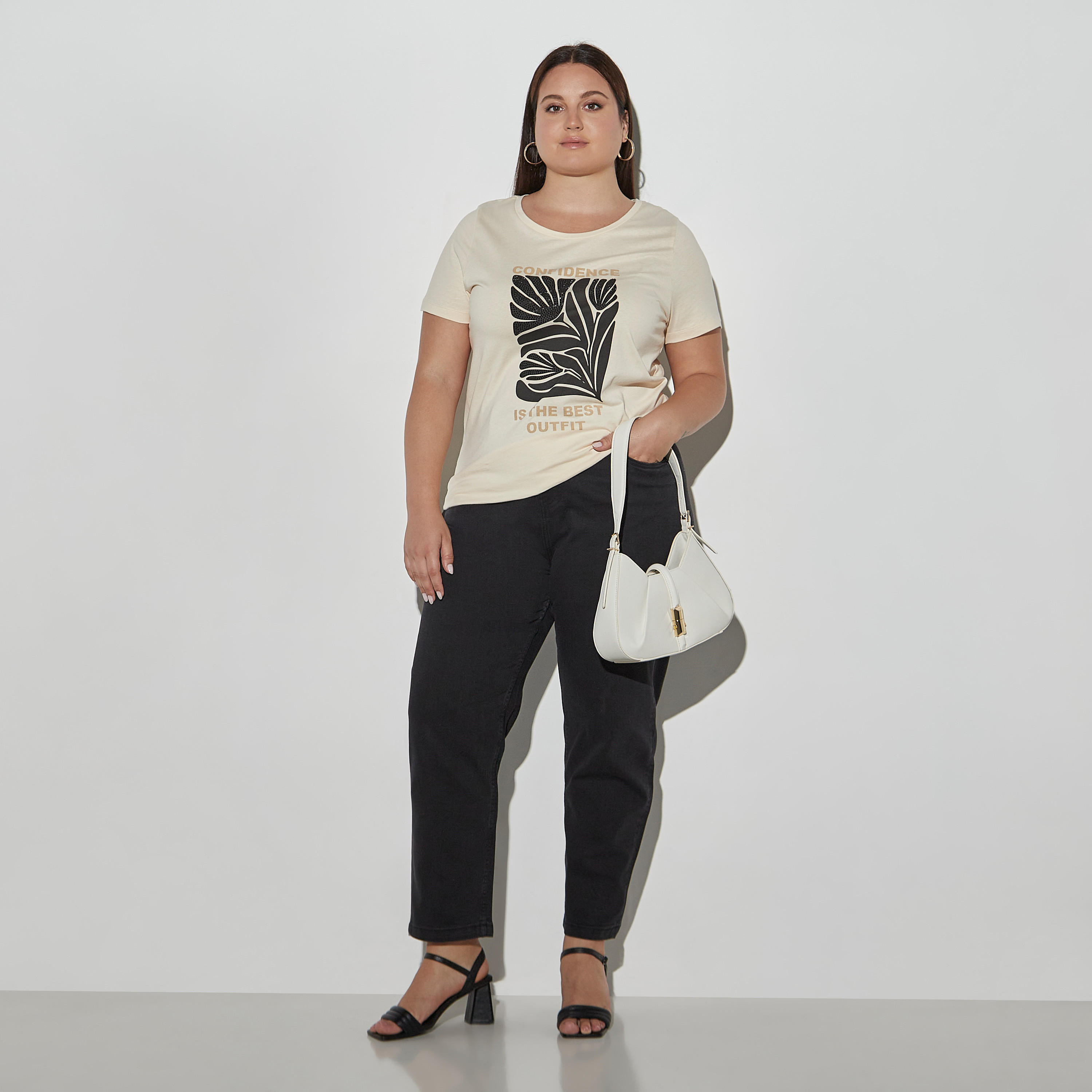 تيشيرت مقاس كبير بأكمام قصيرة وياقة مستديرة وطبعات-women-clothing-tshirts-image-3