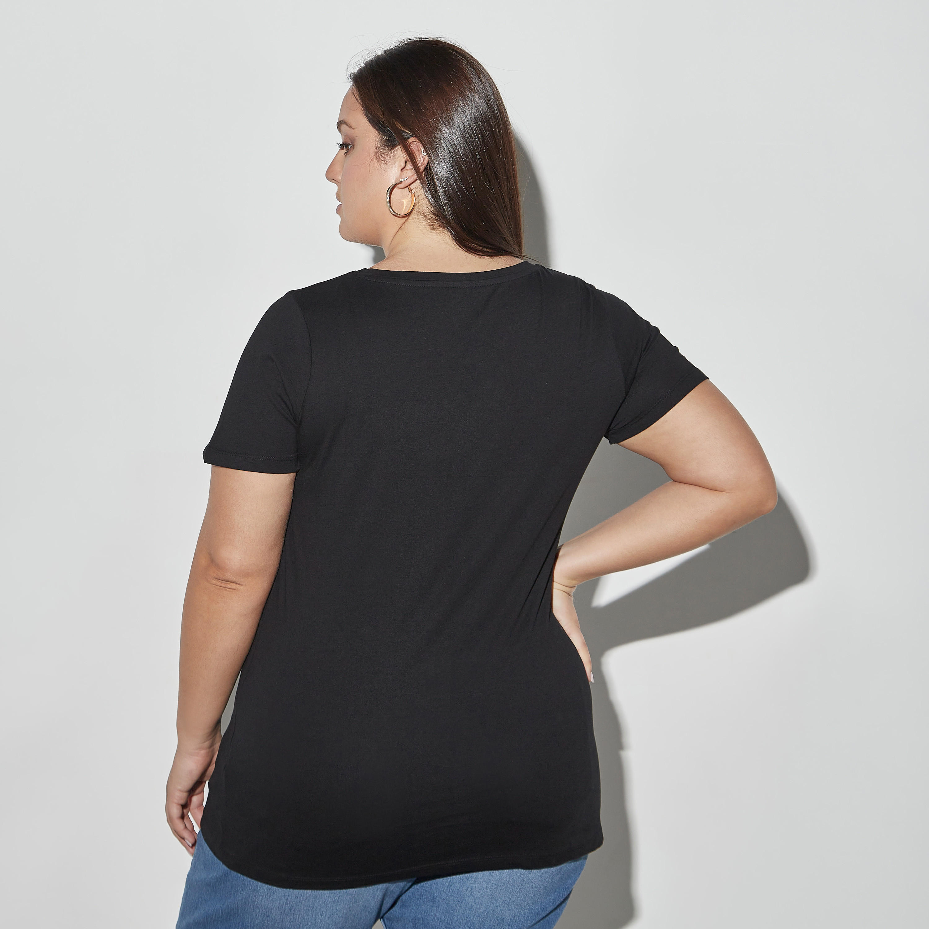 تيشيرت مقاس كبير بأكمام قصيرة وياقة مستديرة وطبعات-women-clothing-tshirts-image-3