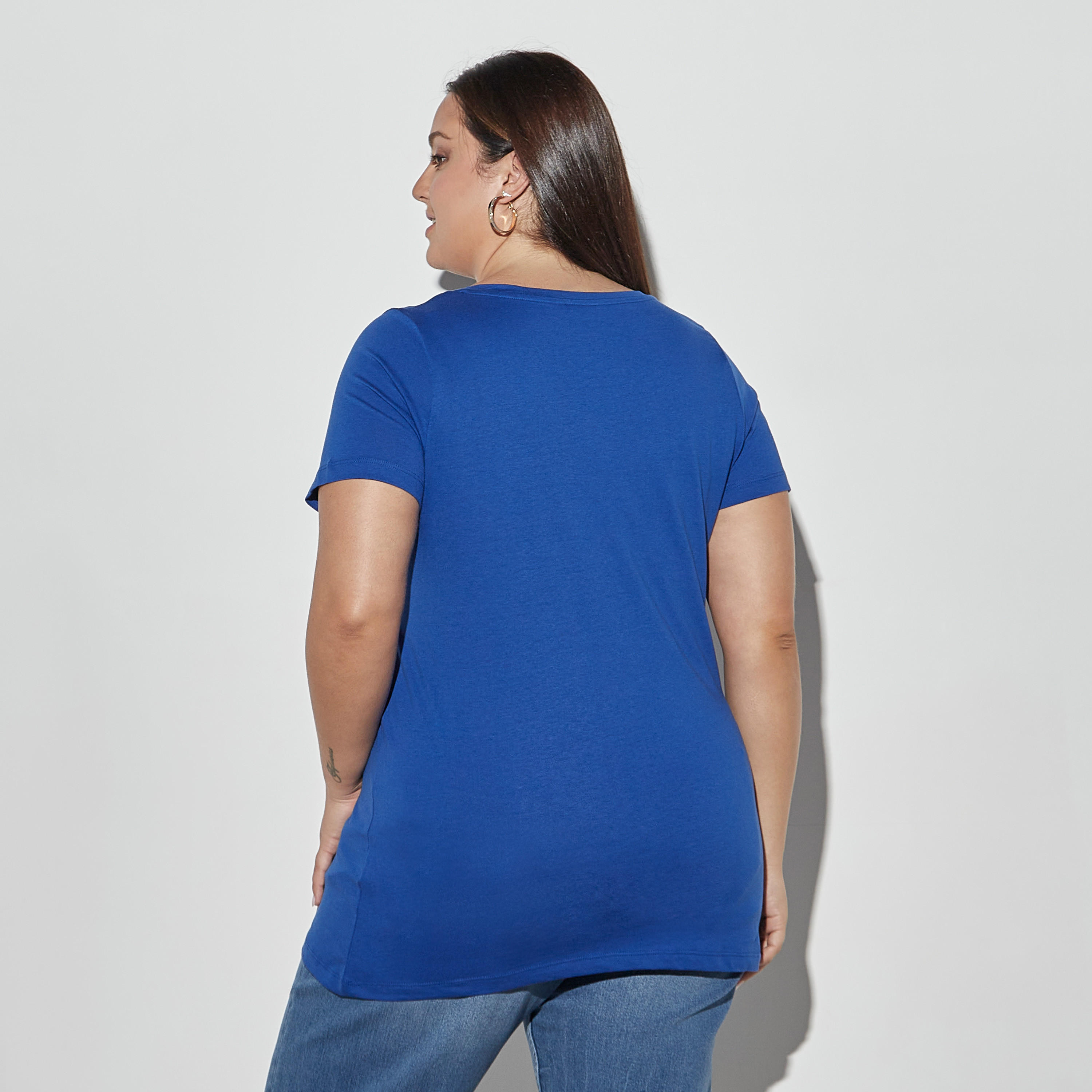 تيشيرت مقاس كبير بأكمام قصيرة وياقة مستديرة وطبعات-women-clothing-tshirts-image-3