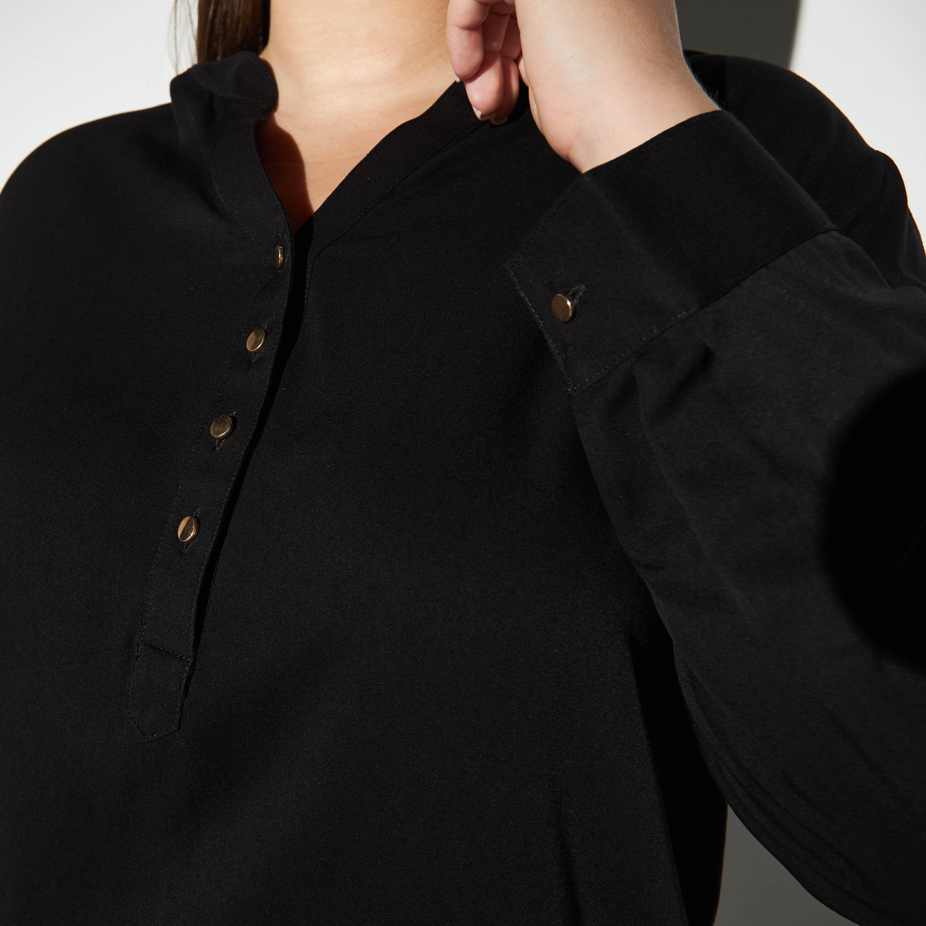 Plus Size Solid Half Placket Top with High Low Hem-women-clothing-shirtsandblouses-blouses-image-6