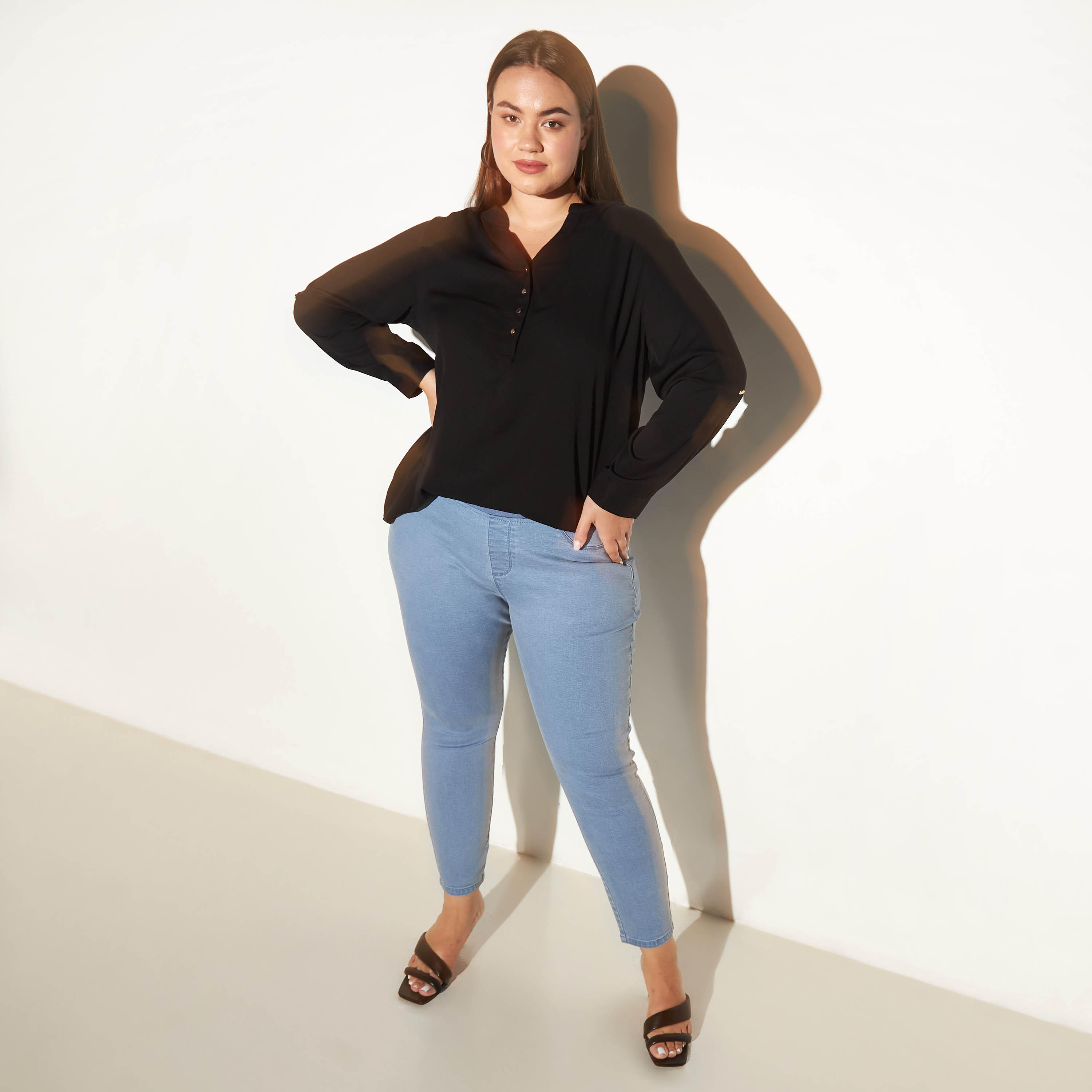 Plus Size Solid Half Placket Top with High Low Hem-women-clothing-shirtsandblouses-blouses-image-8