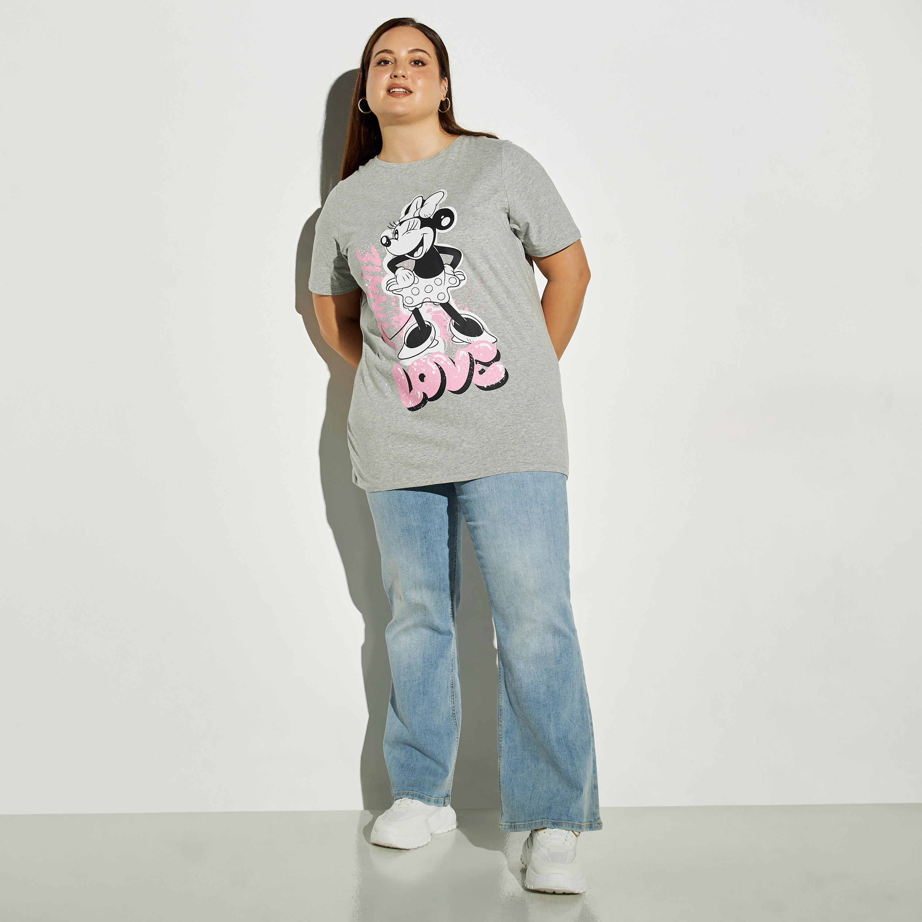 Plus Size Minnie Mouse Print Round Neck T-shirt-women-clothing-tshirts-image-2