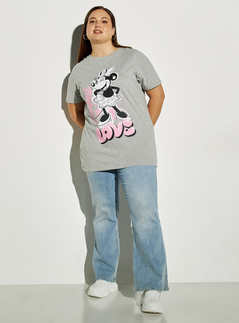 Plus Size Minnie Mouse Print Round Neck T-shirt-women-clothing-tshirts-image-2