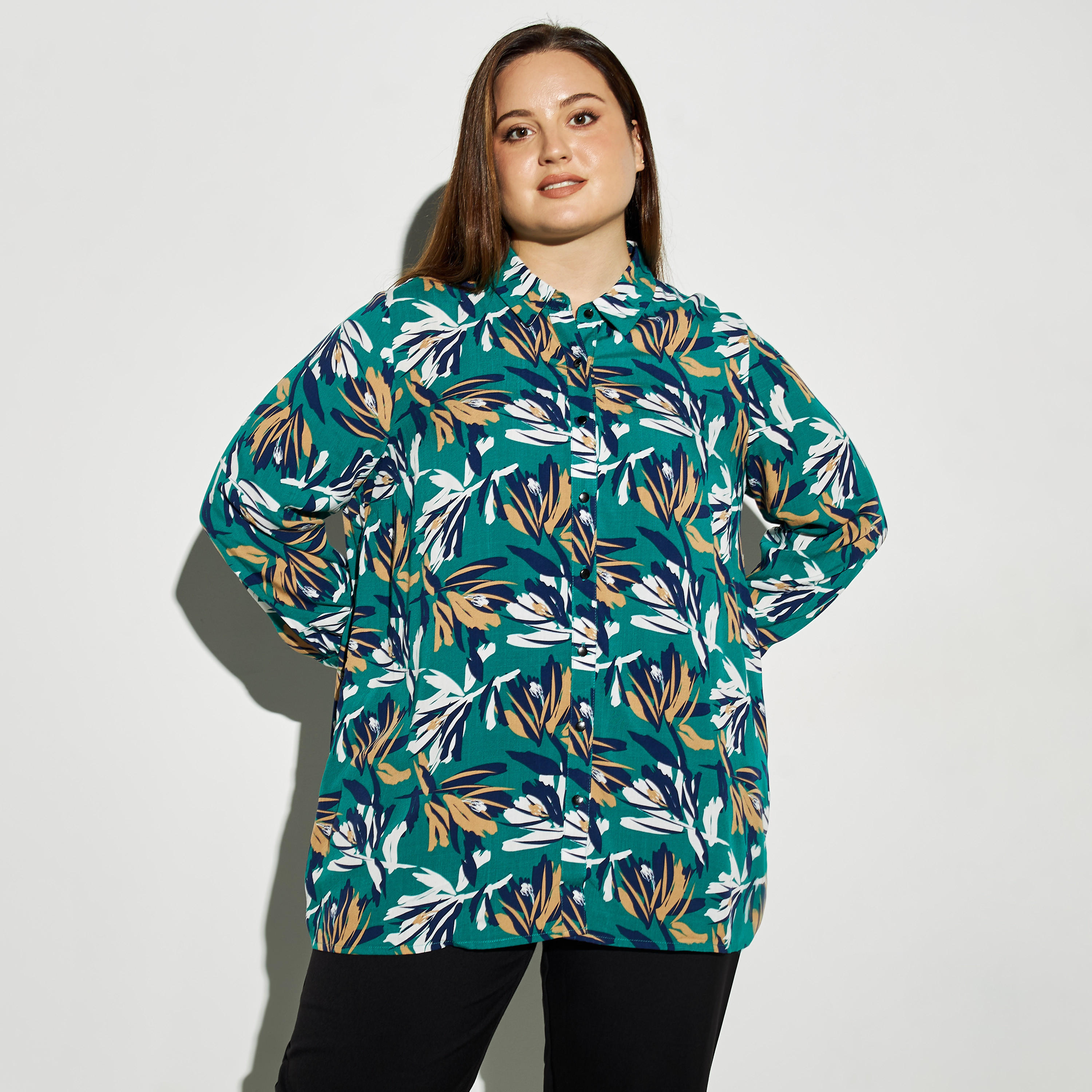 قميص مقاس كبير بأكمام طويلة وطبعات-women-clothing-shirtsandblouses-blouses-image-1