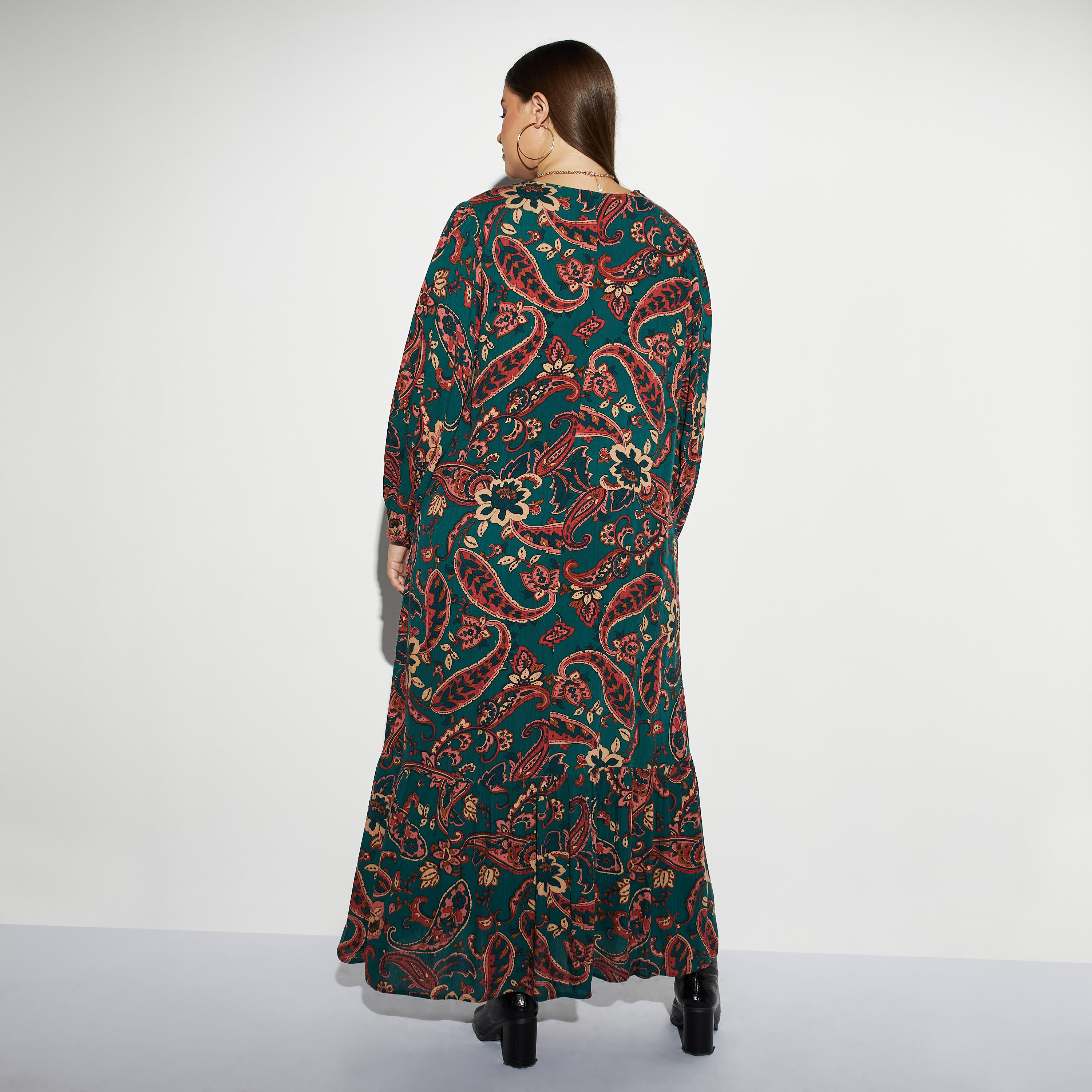 فستان مقاس كبير طويل بأربطة وطبعات بيزلي-women-clothing-dresses-image-3