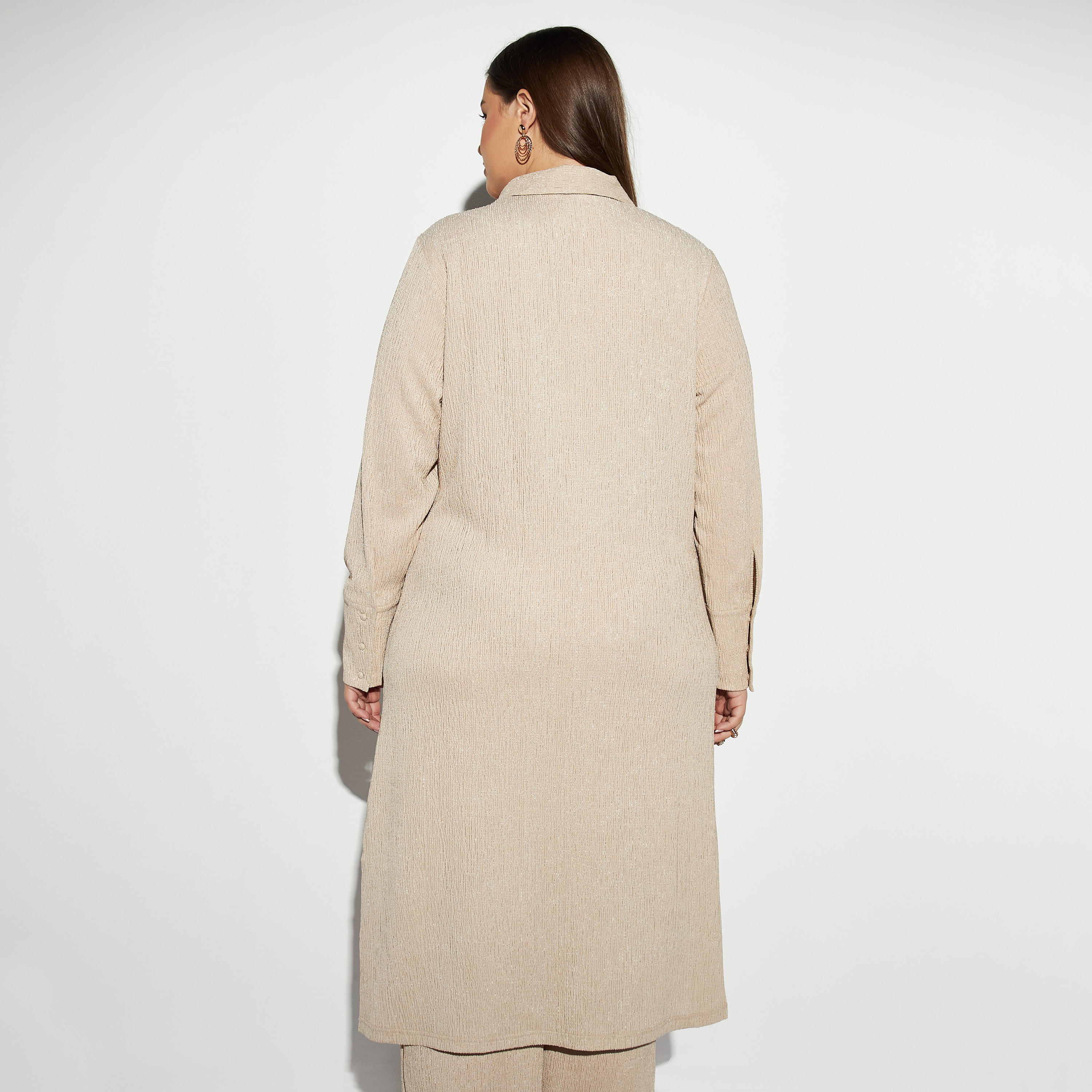 تونيك قميص مقاس كبير بأكمام طويلة وفتحات-women-clothing-dresses-image-2