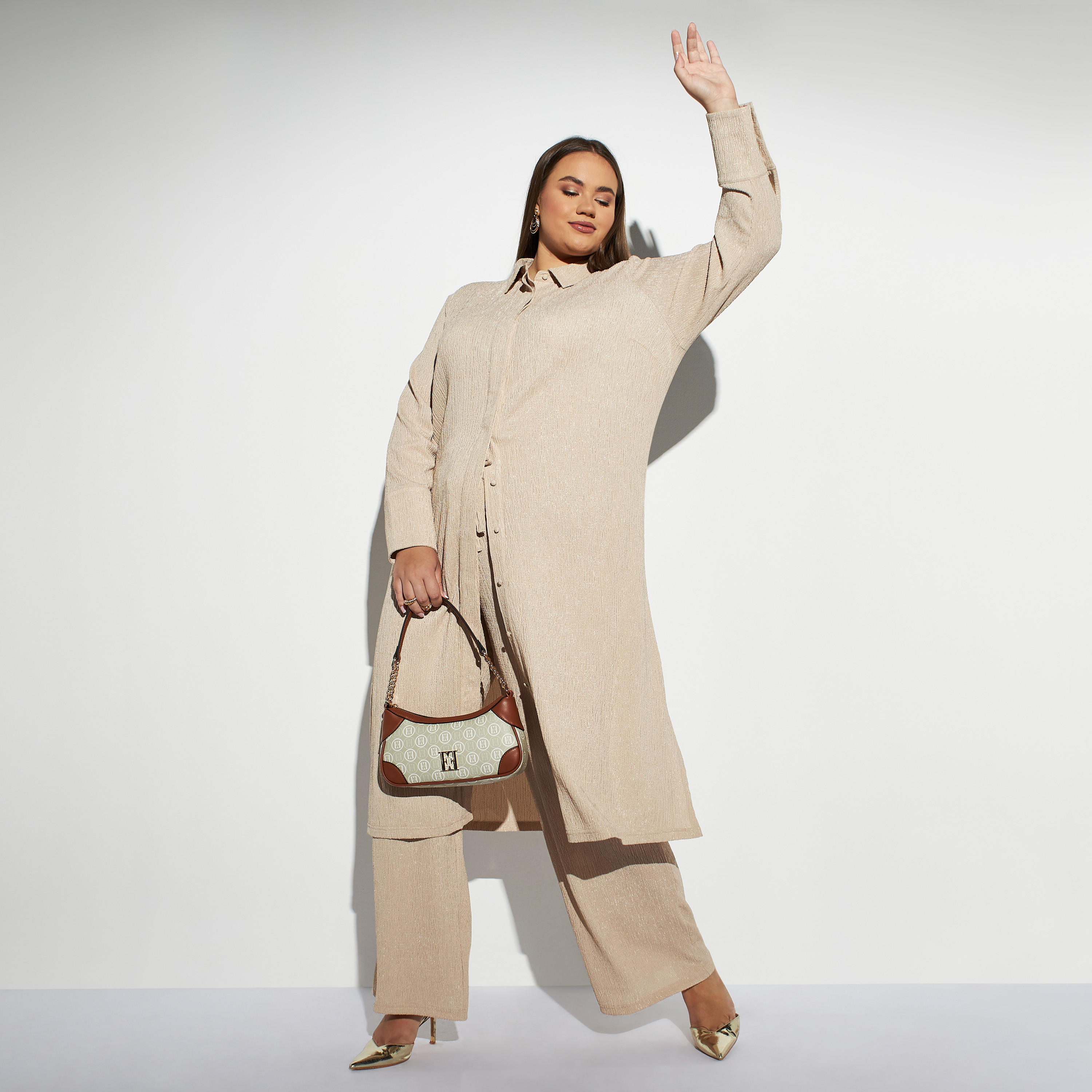 بنطلون واسع الساق مقاس كبير بجيوب ورباط إغلاق-women-clothing-bottoms-trousers-image-3