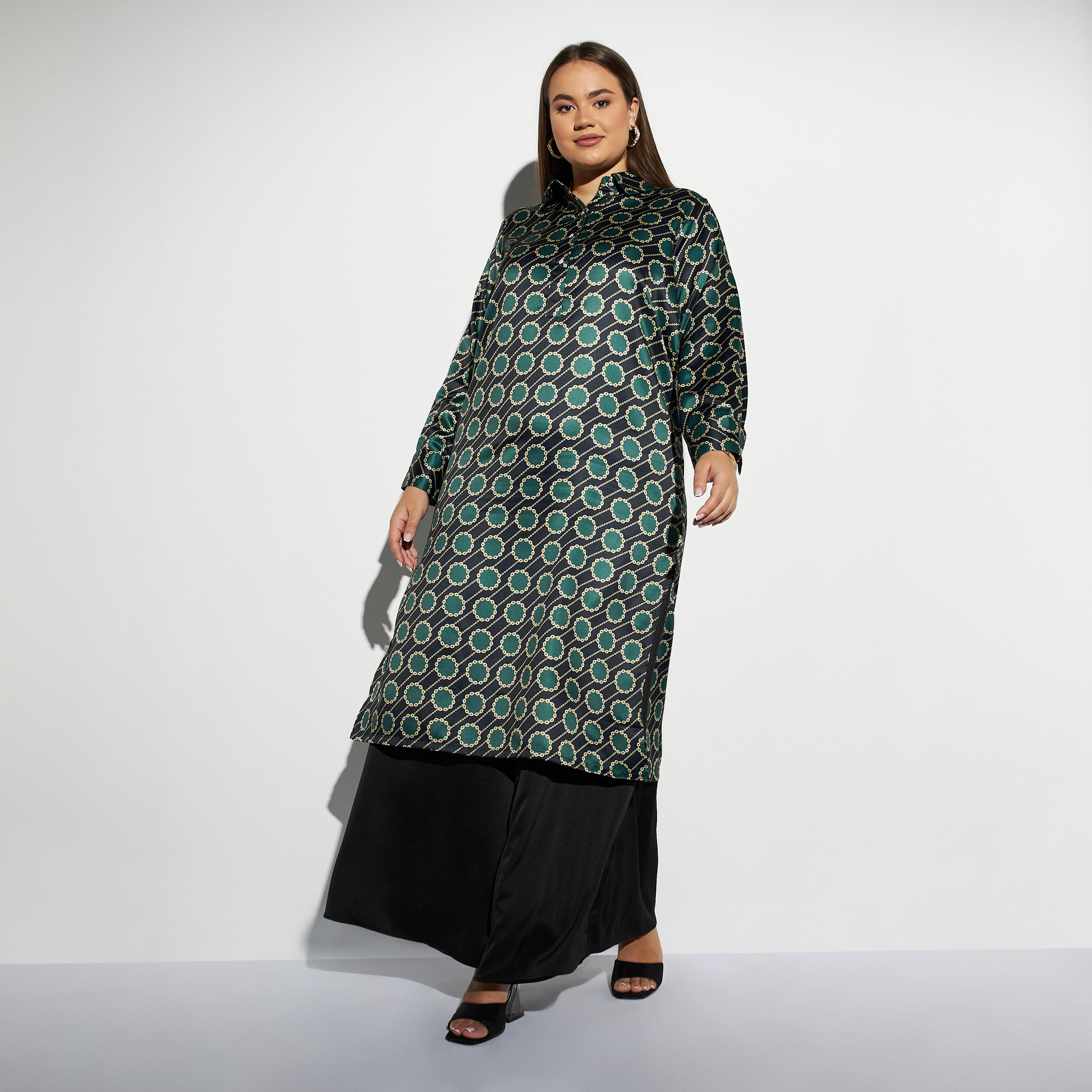 قميص تونيك مقاس كبير بأكمام طويلة وفتحات وطبعات-women-clothing-dresses-image-2