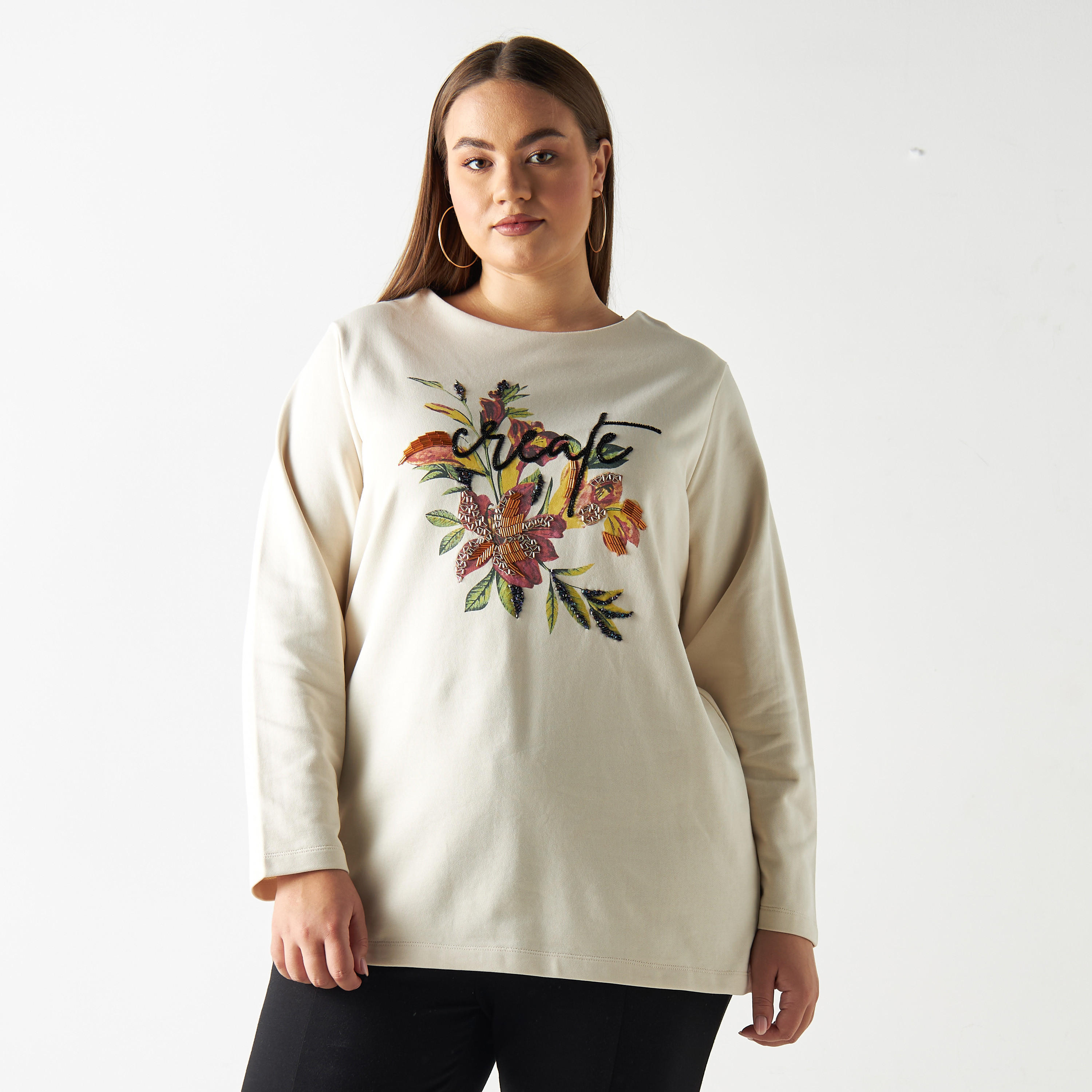 سويت شيرت مقاس واسع بأكمام طويلة وطبعات-women-winterwear-hoodiesandsweatshirts-sweatshirts-image-1