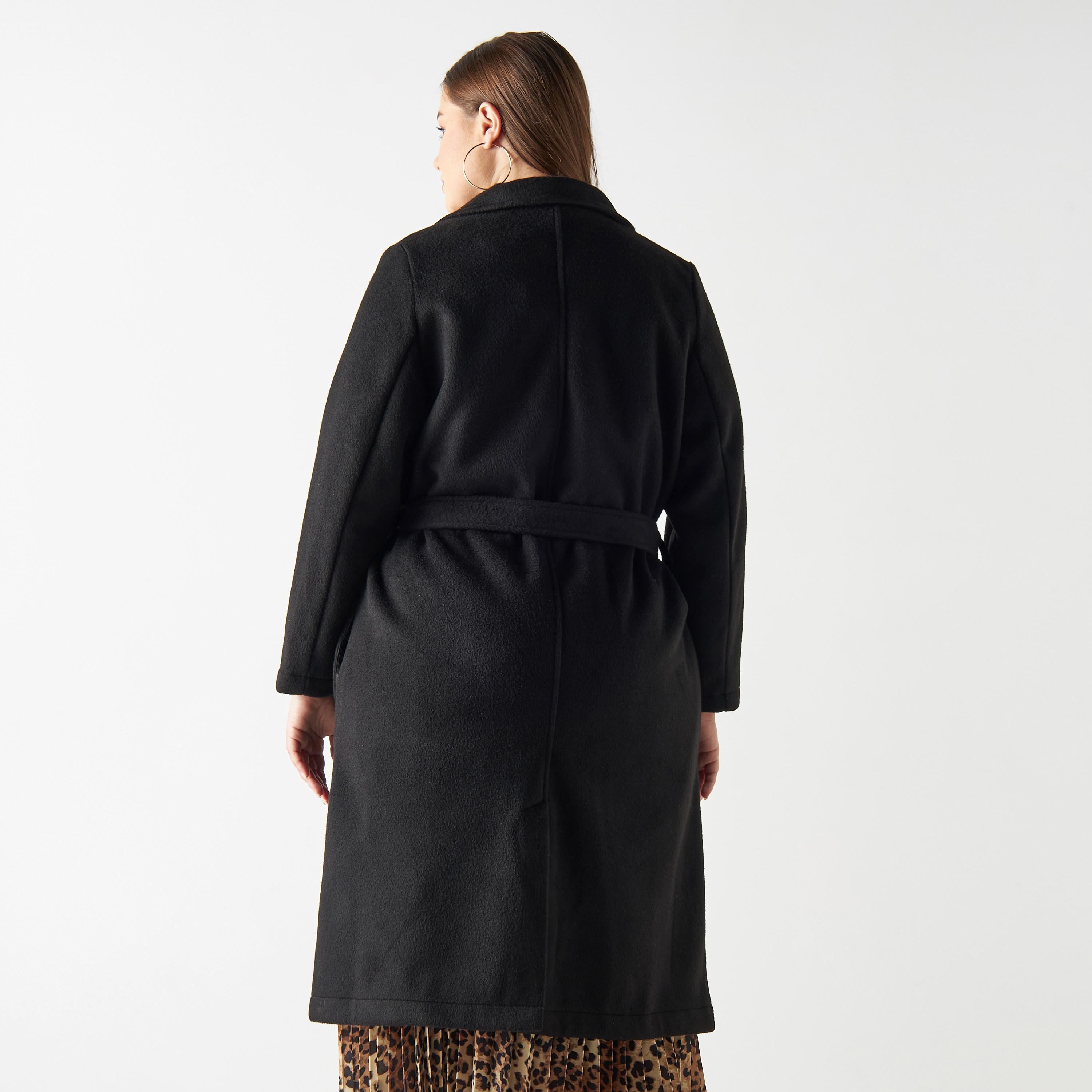 معطف بارز الملمس مقاس كبير بحزام ربط-women-clothing-coatsandjackets-coats-image-3