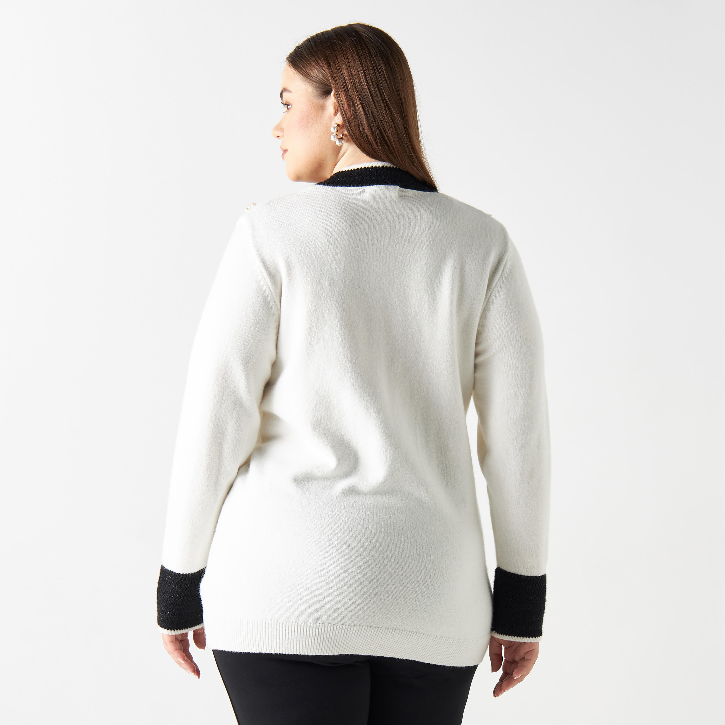 كارديجان مزيّن مقاس واسع-women-winterwear-cardigansandjumpers-cardigans-image-2