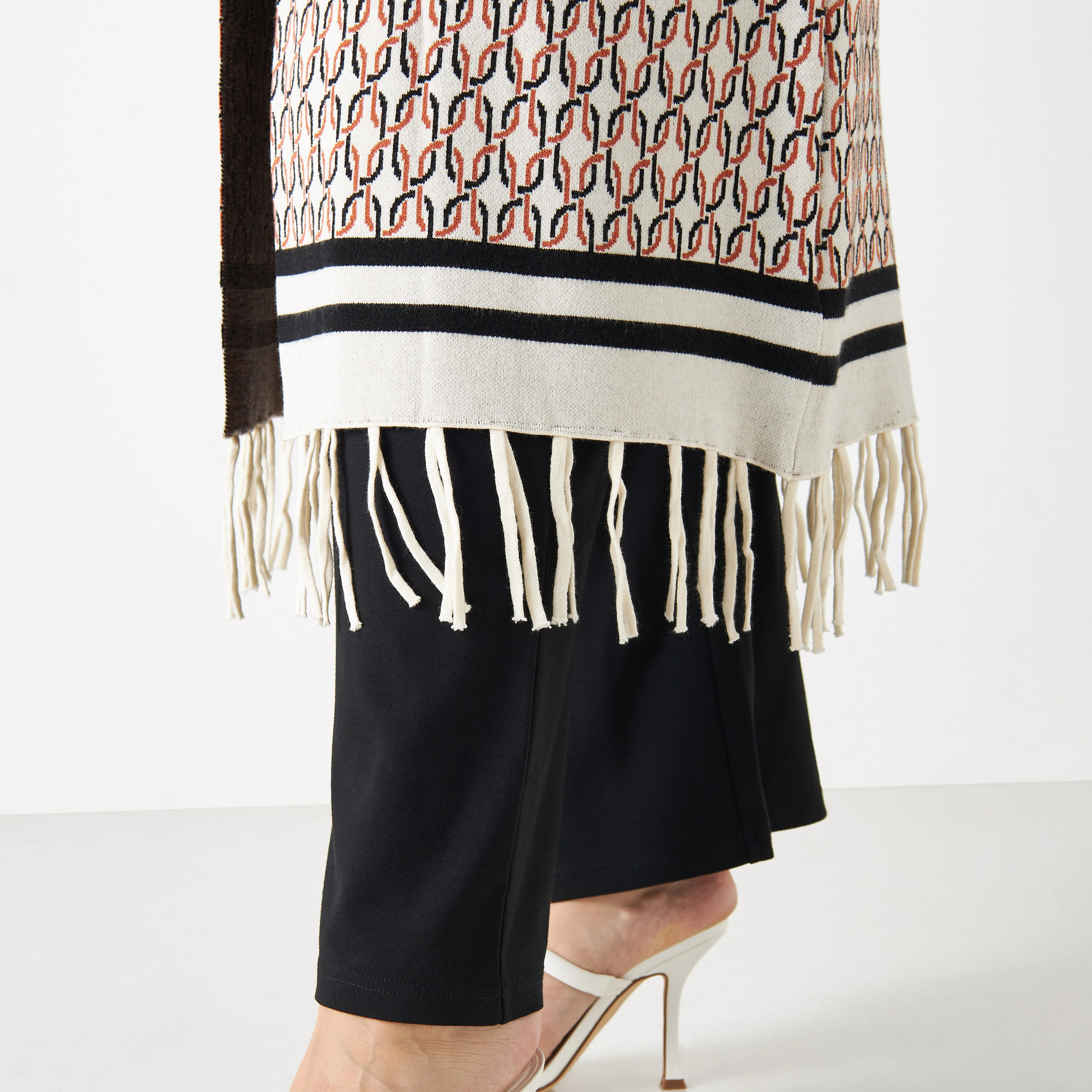 سترة كارديجان طويلة بارزة الملمس مقاس كبير بياقة شال-women-winterwear-cardigansandjumpers-cardigans-image-5