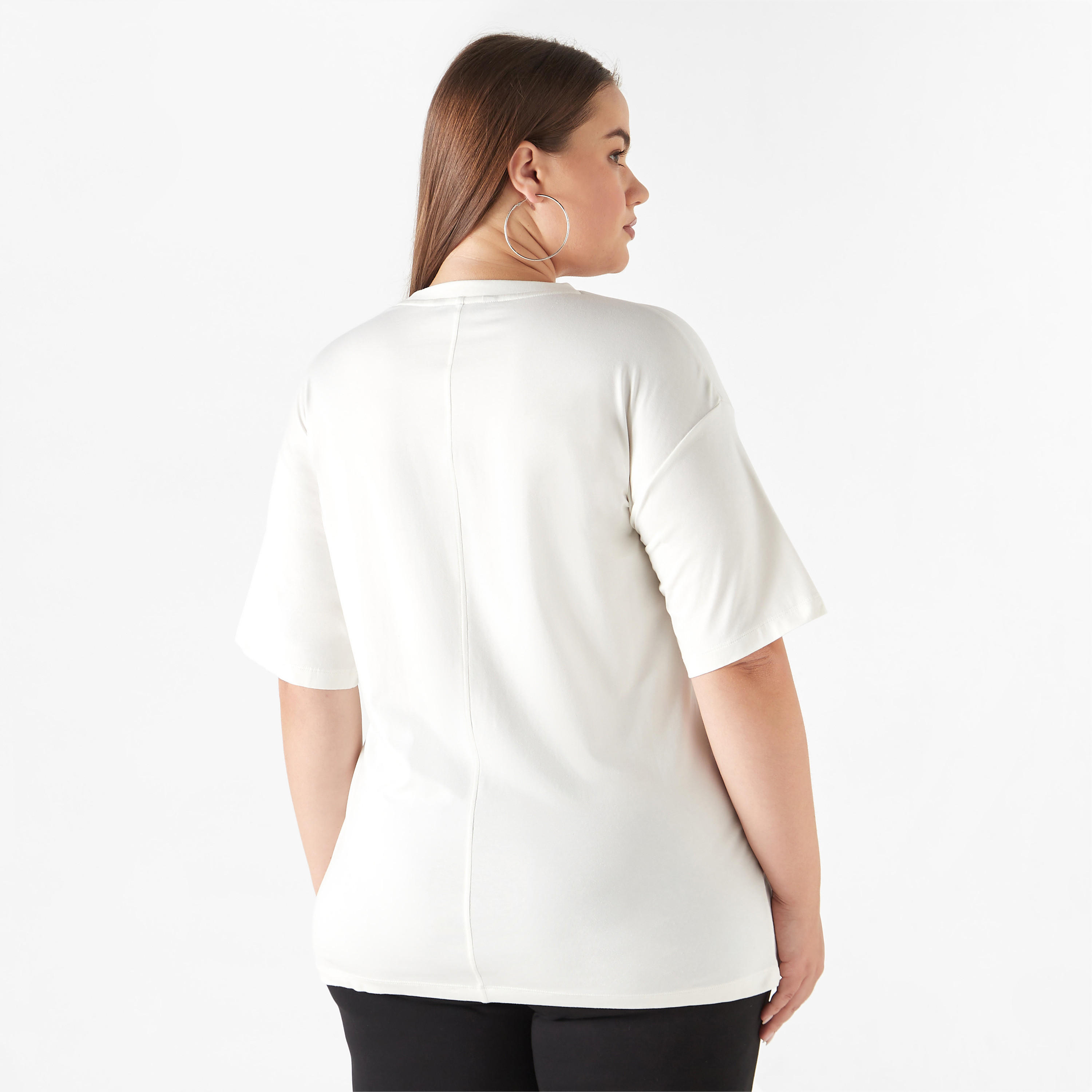 Plus Size Ulla Popken Embroidered Top with Short Sleeves and Round Neck-women-clothing-tshirts-image-3