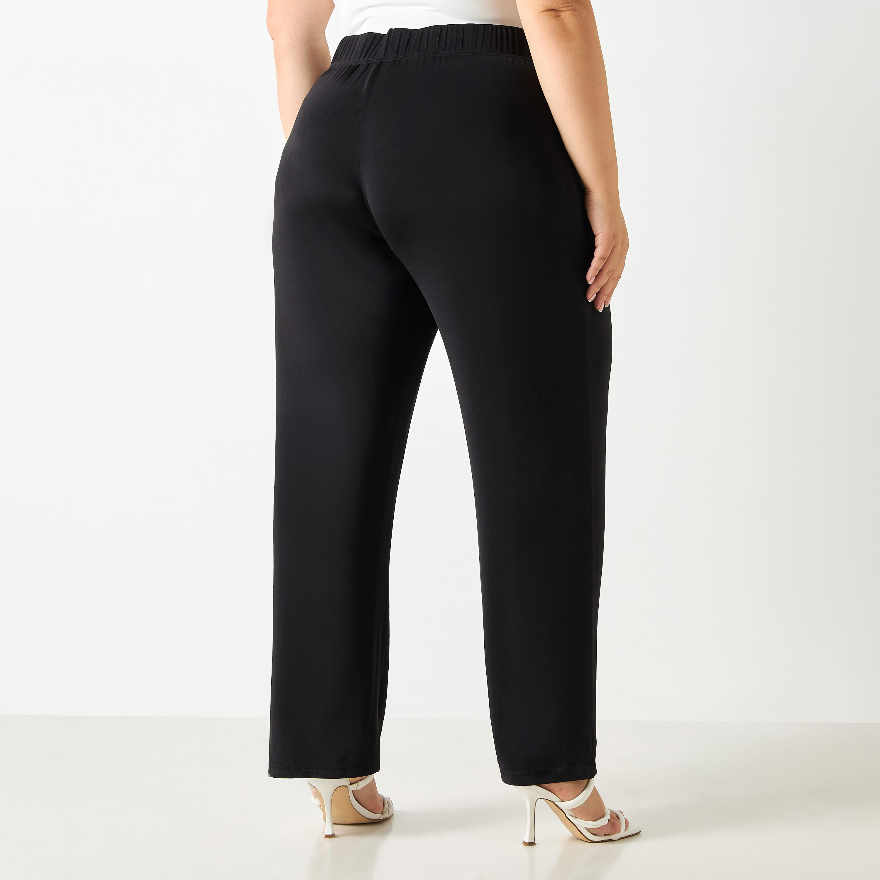 Plus Size Ulla Popken Trousers with Elasticated Waistband-women-clothing-trousers-image-3