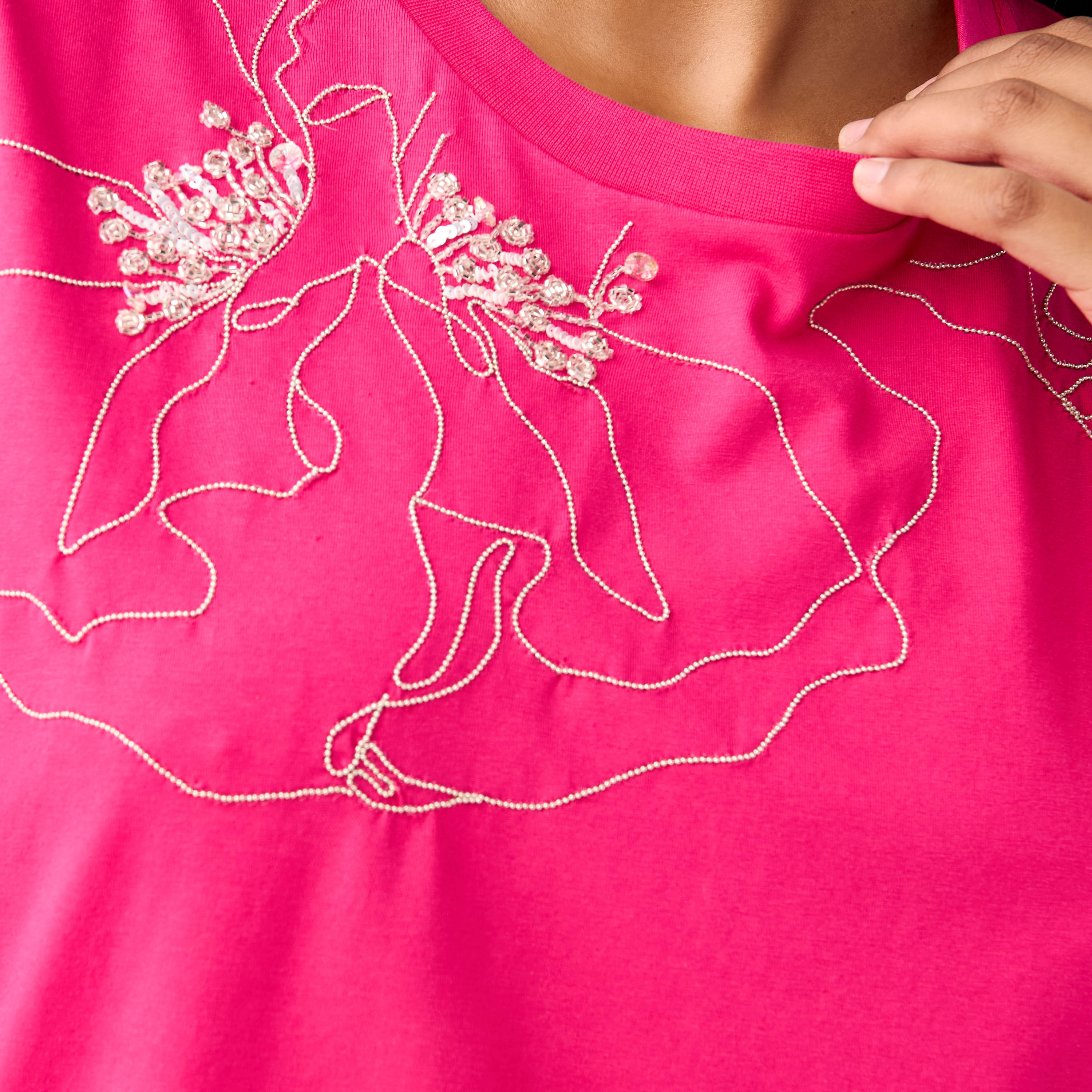 Plus Size Ulla Popken Embellished T-shirt with Short Sleeves-women-clothing-tshirts-image-5