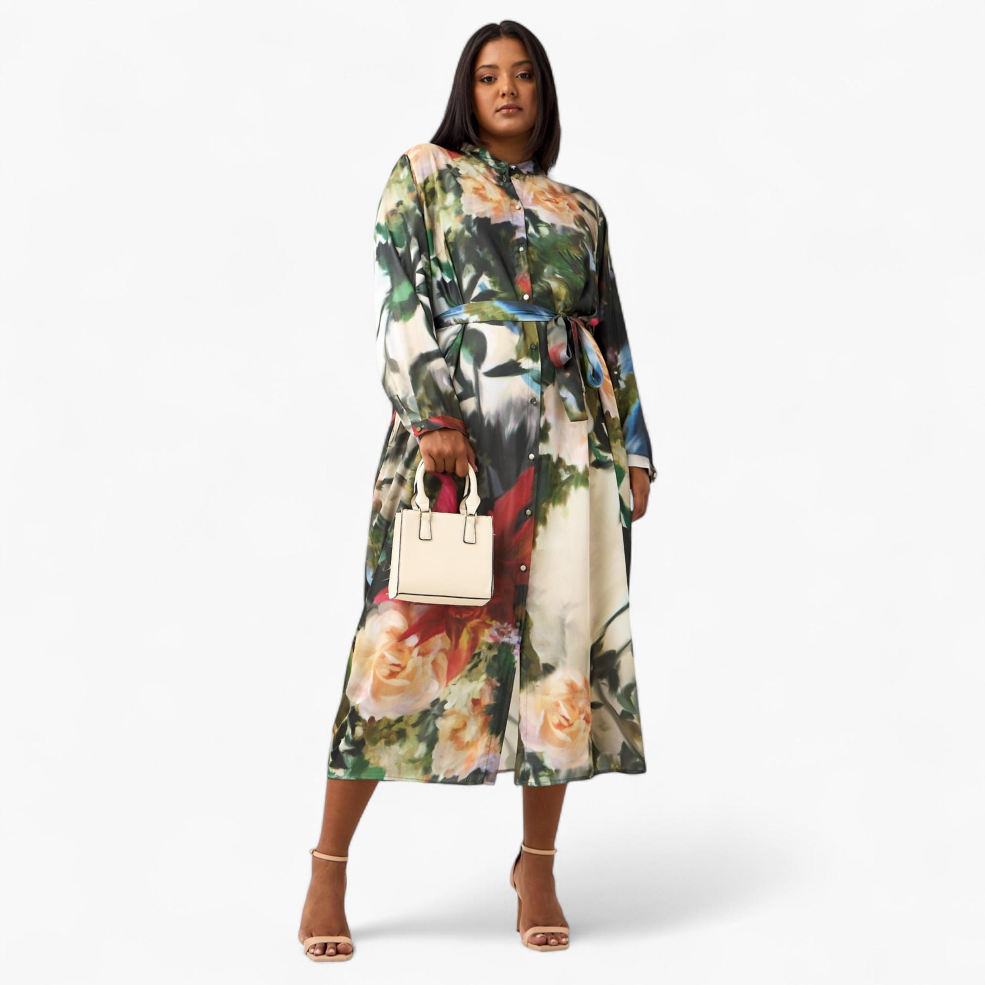 فستان قميص مقاس كبير بحزام رباط وطبعات زهرية من أولا بوبكن-women-clothing-dresses-image-2