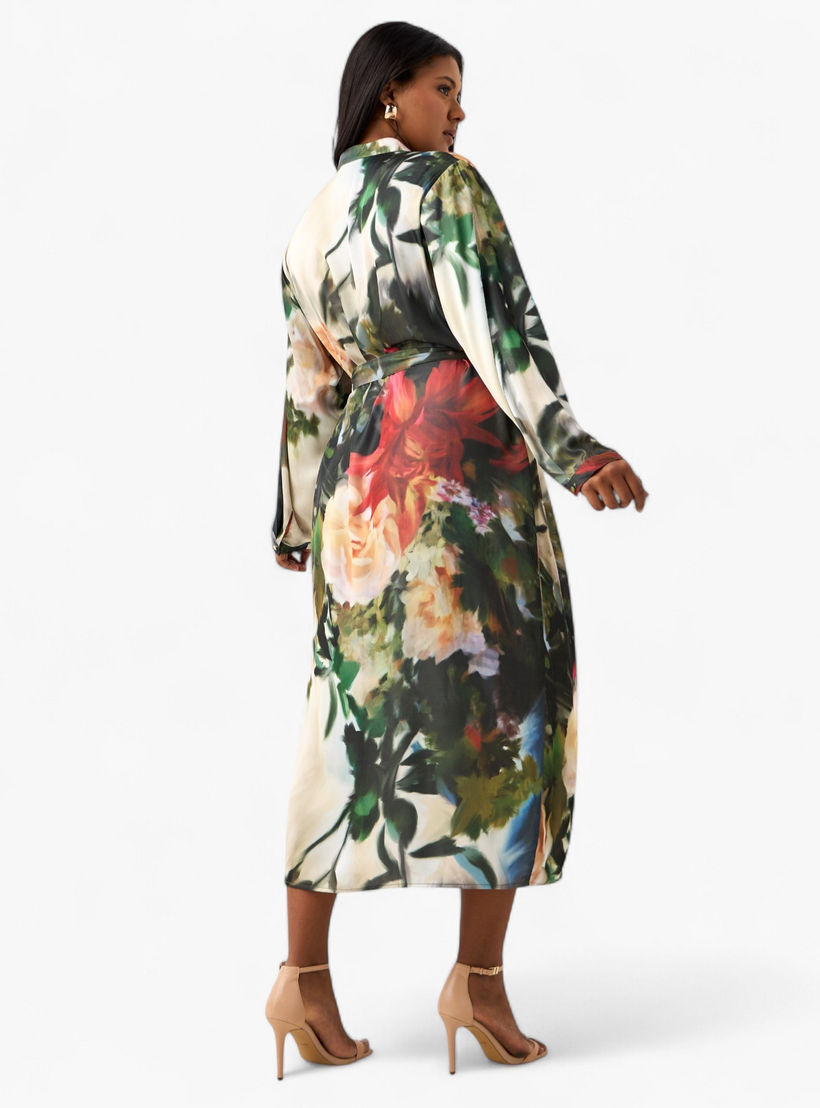فستان قميص مقاس كبير بحزام رباط وطبعات زهرية من أولا بوبكن-women-clothing-dresses-image-3