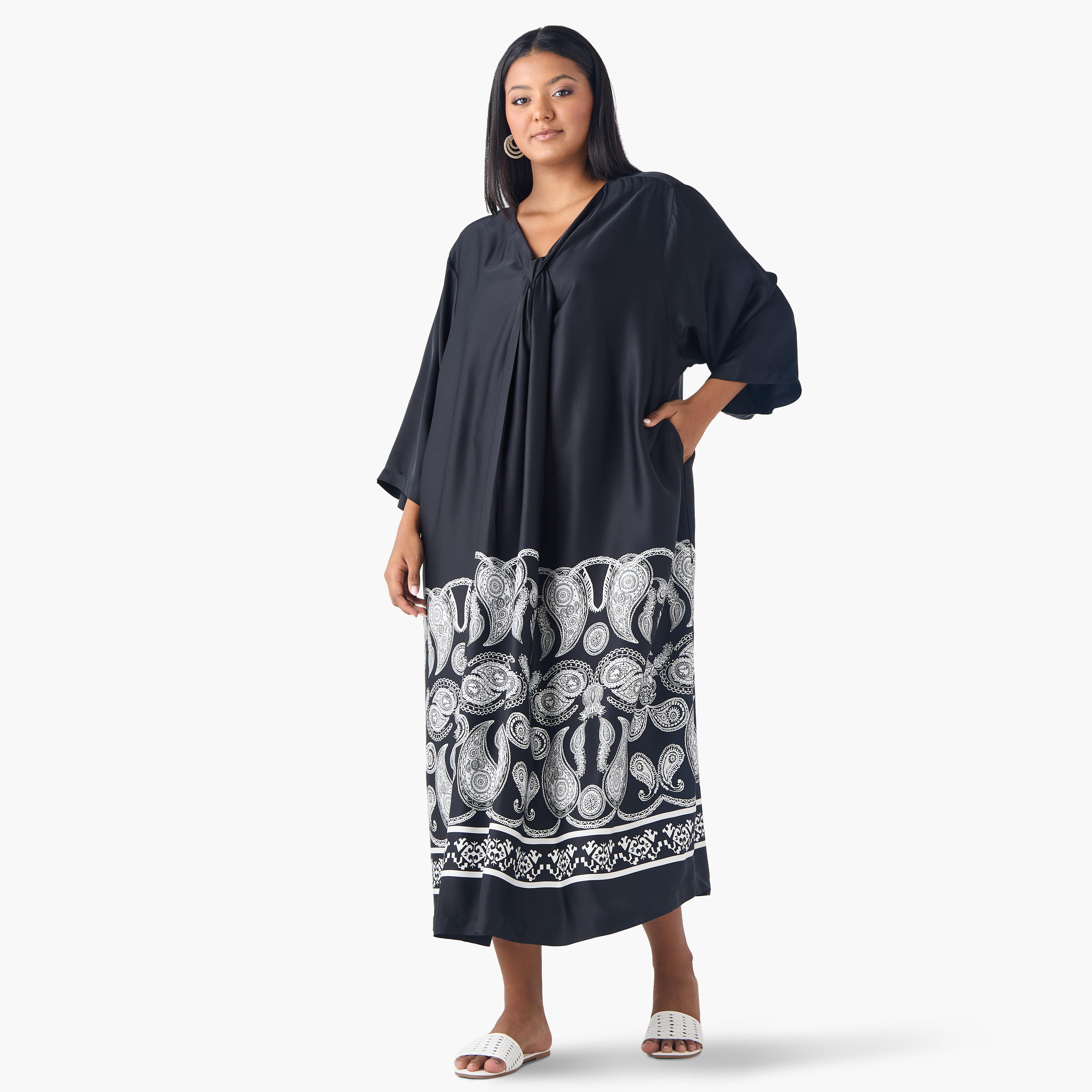 فستان قفطان فيسكوز مقاس كبير بطبعات بيزلي من أولا بوبكن-women-clothing-dresses-image-1