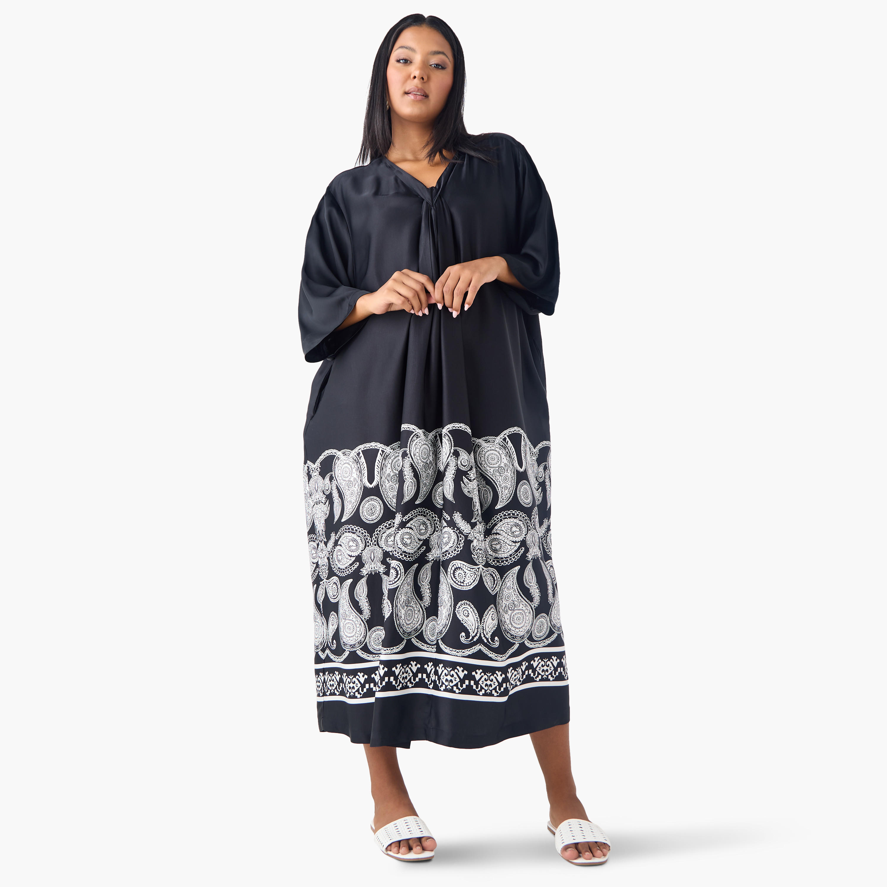 فستان قفطان فيسكوز مقاس كبير بطبعات بيزلي من أولا بوبكن-women-clothing-dresses-image-2