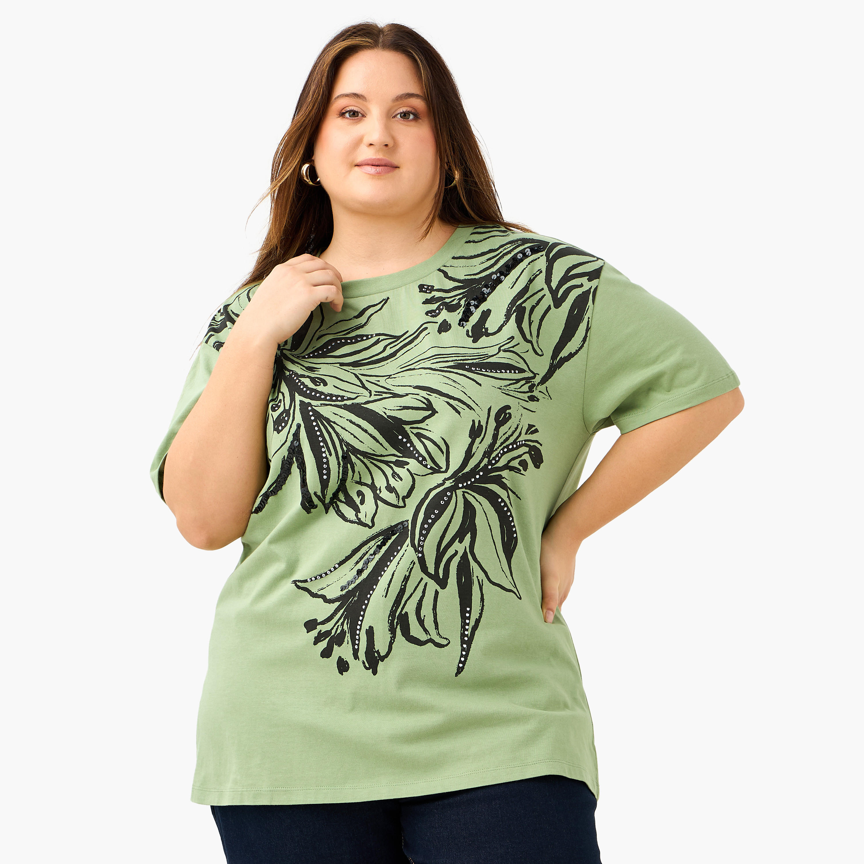 بلوزة مقاس كبير بطبعات من أولا بوبكن-women-clothing-tshirts-image-5