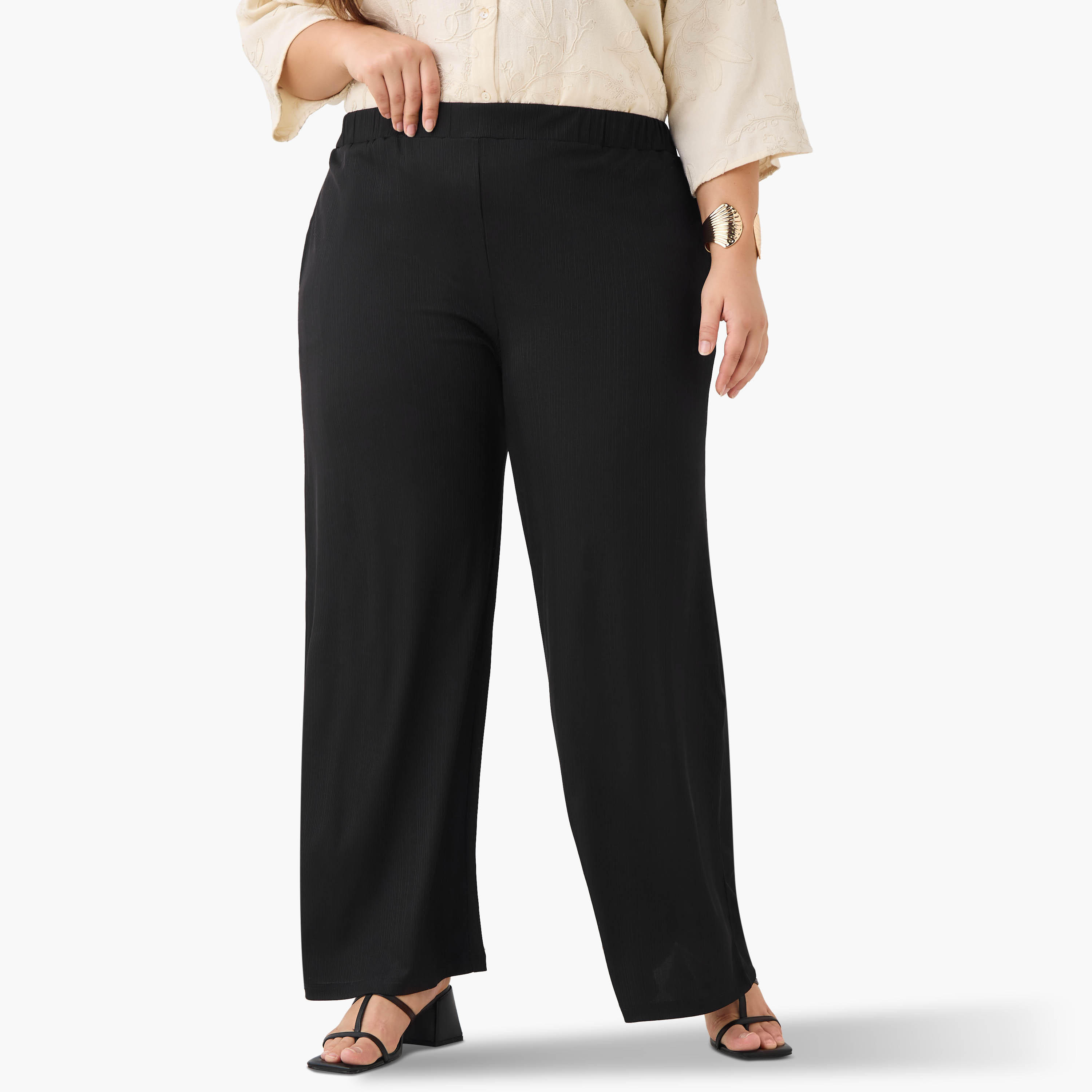 بنطلون واسع الساقين مقاس كبير من أولا بوبكن-women-clothing-bottoms-trousers-image-1