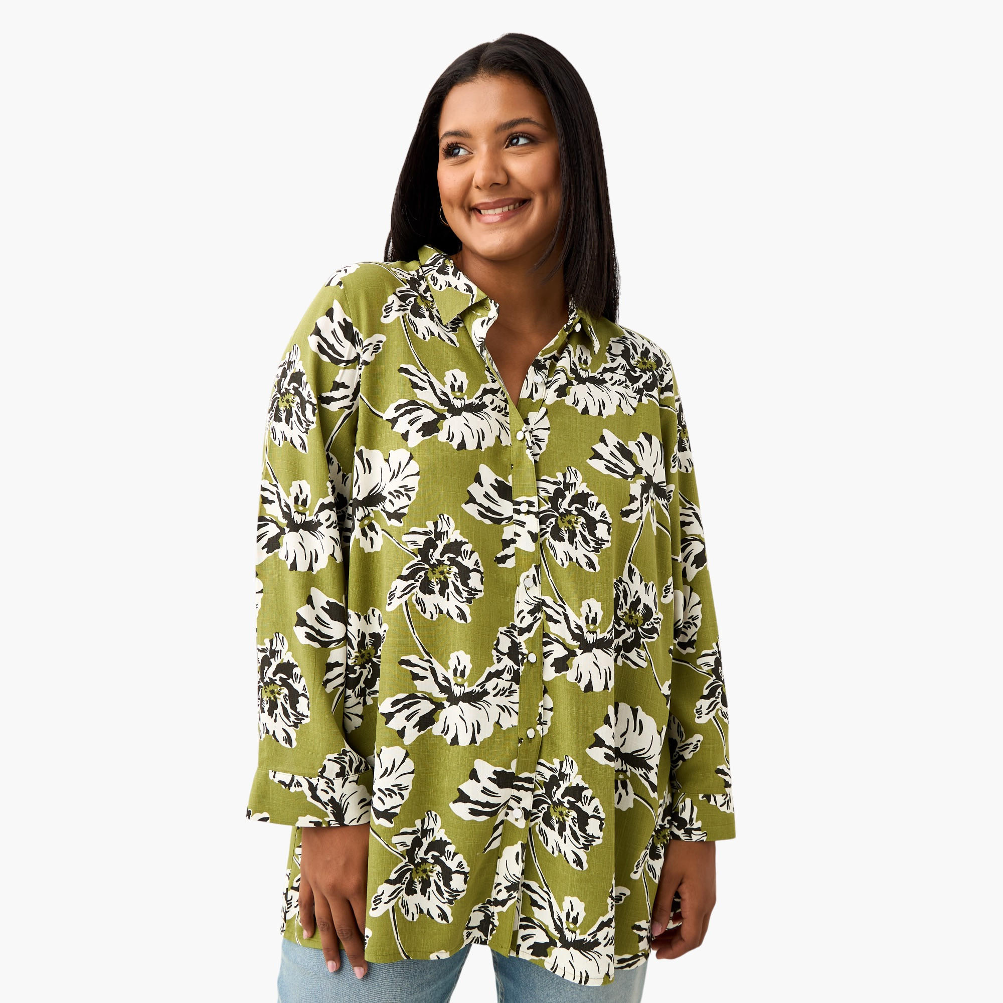 قميص فيسكوز مقاس كبير بطبعات زهرية من أولا بوبكن-women-clothing-shirtsandblouses-shirts-image-1