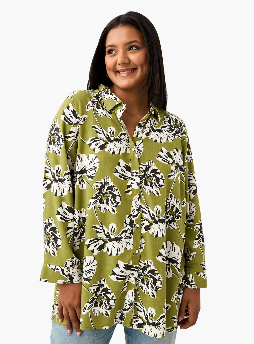 قميص فيسكوز مقاس كبير بطبعات زهرية من أولا بوبكن-women-clothing-shirtsandblouses-shirts-image-1