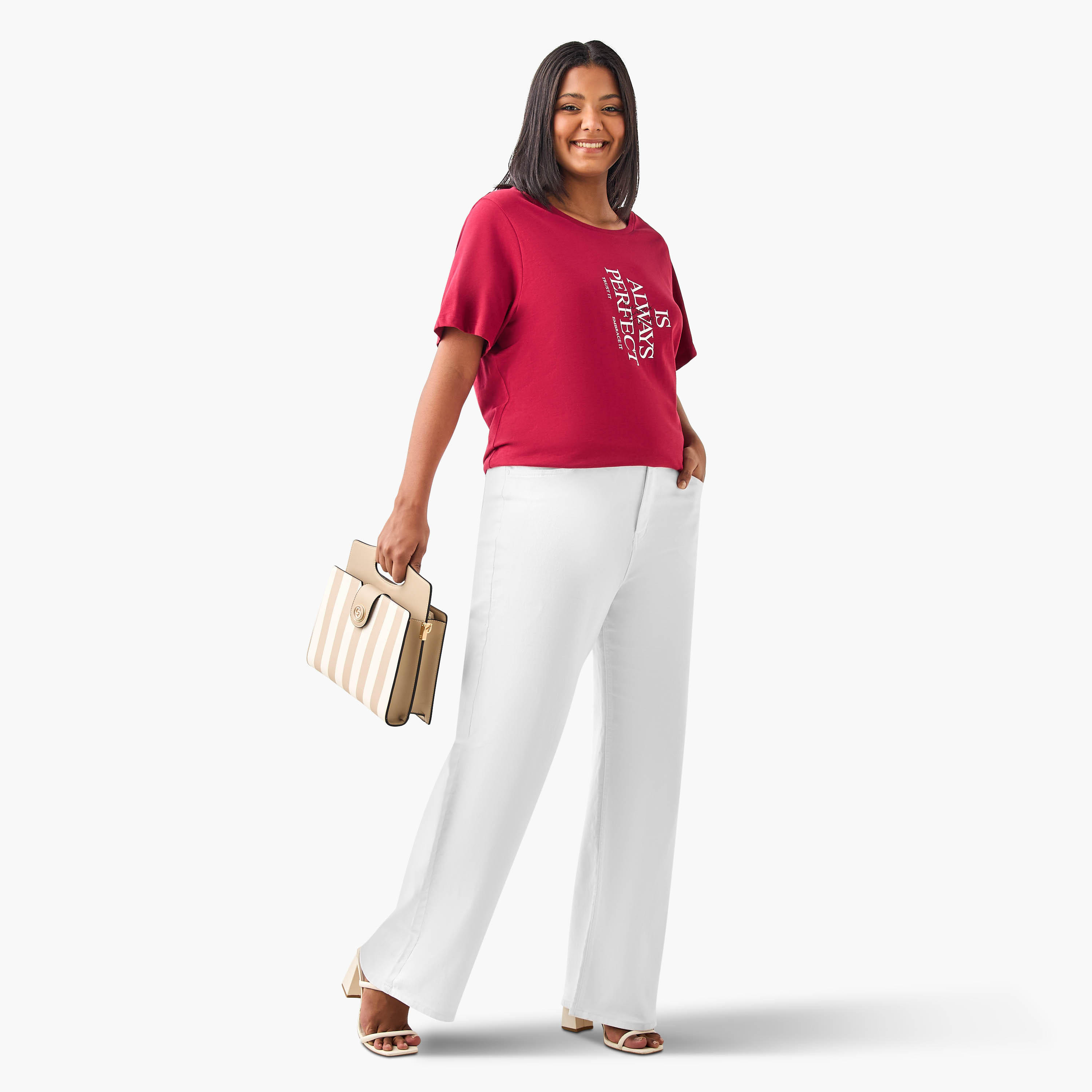 تيشيرت قطن مقاس كبير بطبعات الشعار من أولا بوبكن-women-clothing-tshirts-image-2