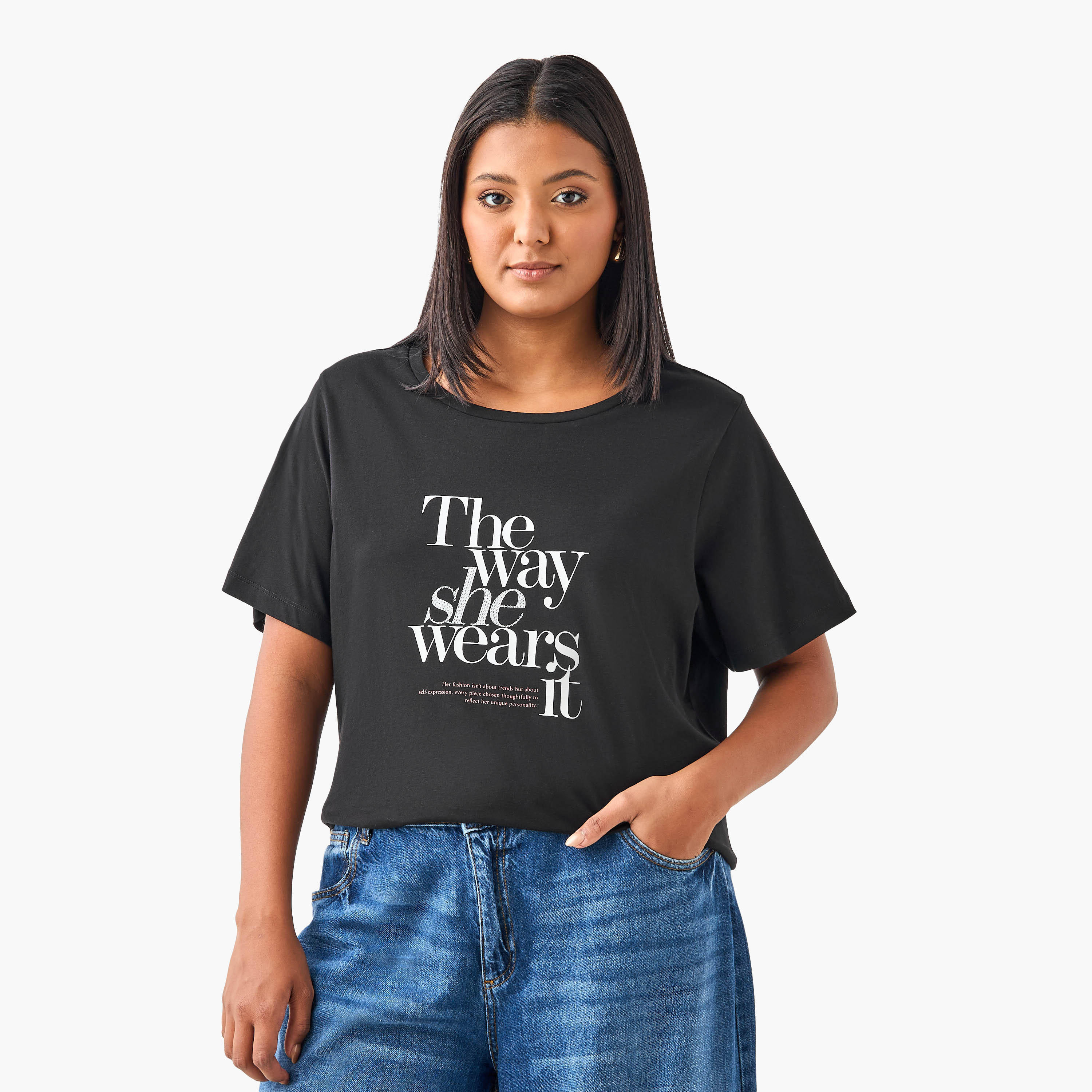 تيشيرت مقاس كبير بطبعات شعار من أولا بوبكين-women-clothing-tshirts-image-5
