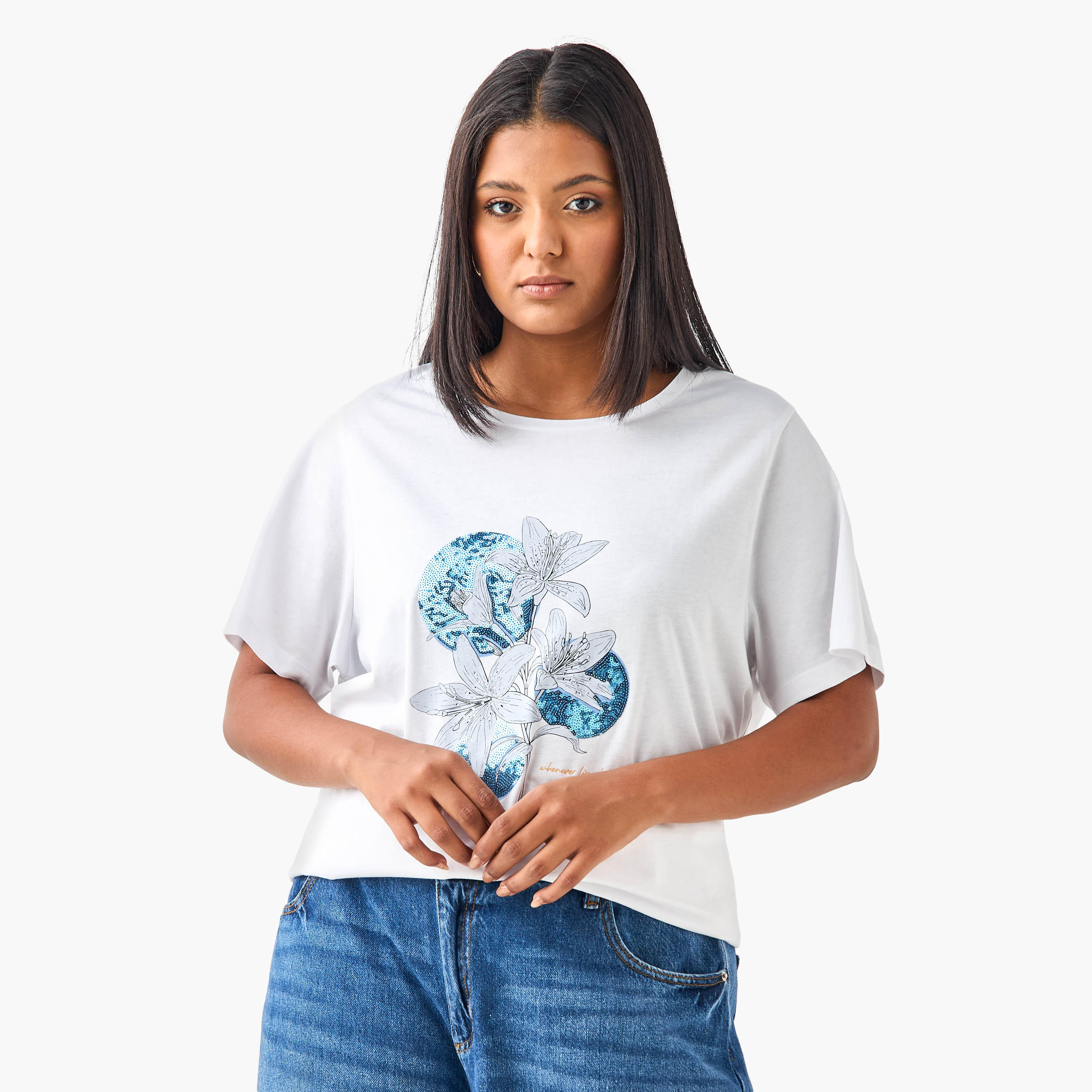تيشيرت مقاس كبير مزين بالزهور من أولا بوبكين-women-clothing-tshirts-image-5