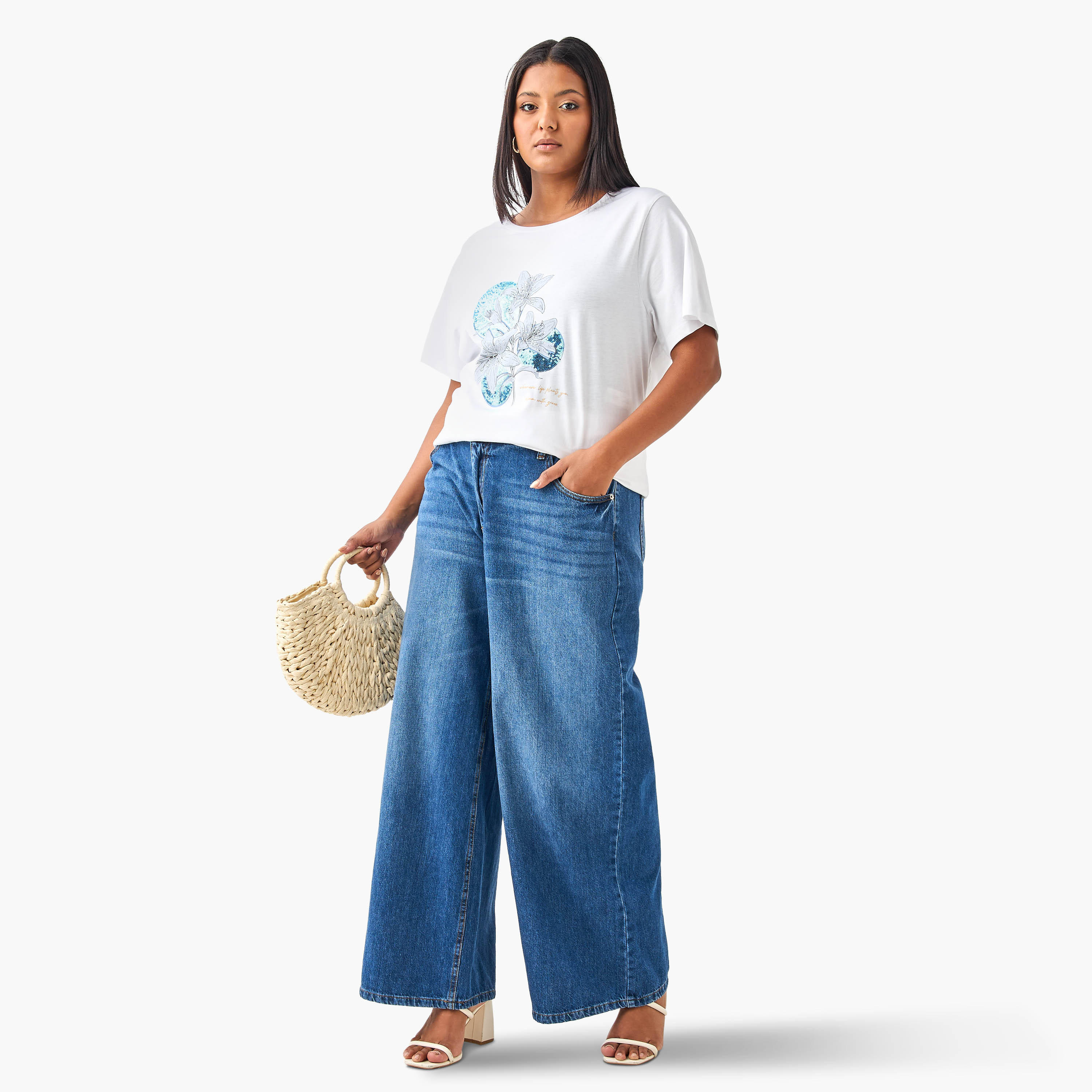 تيشيرت مقاس كبير مزين بالزهور من أولا بوبكين-women-clothing-tshirts-image-4