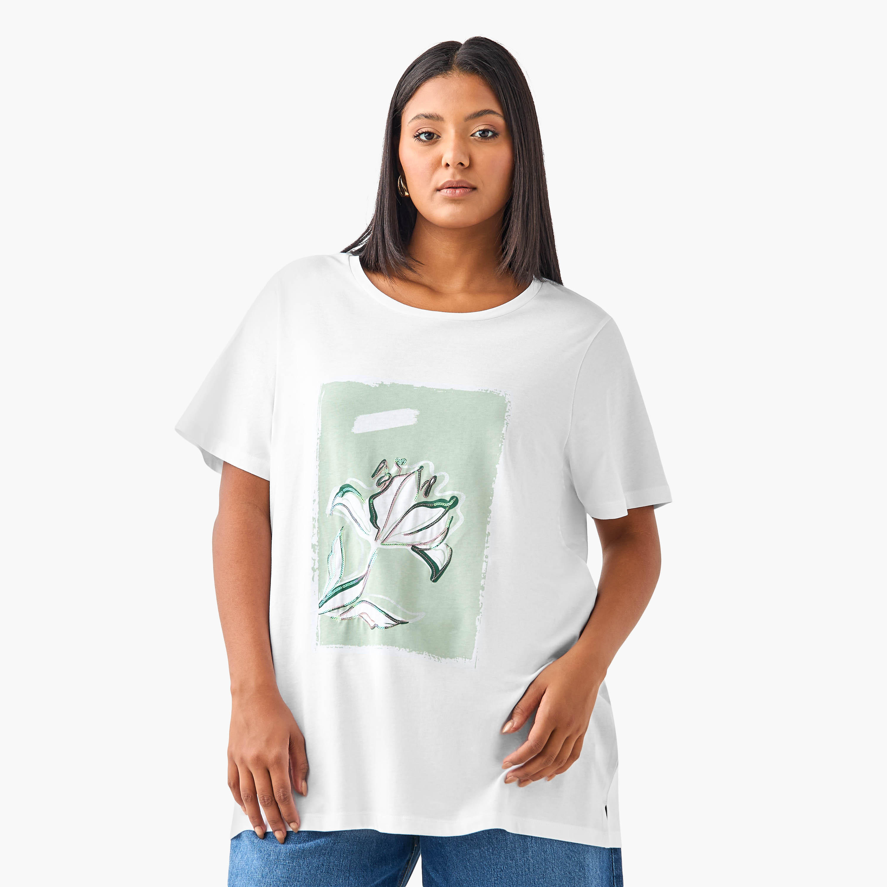 Plus Size Ulla Popken Printed T-shirt-women-clothing-tshirts-image-1
