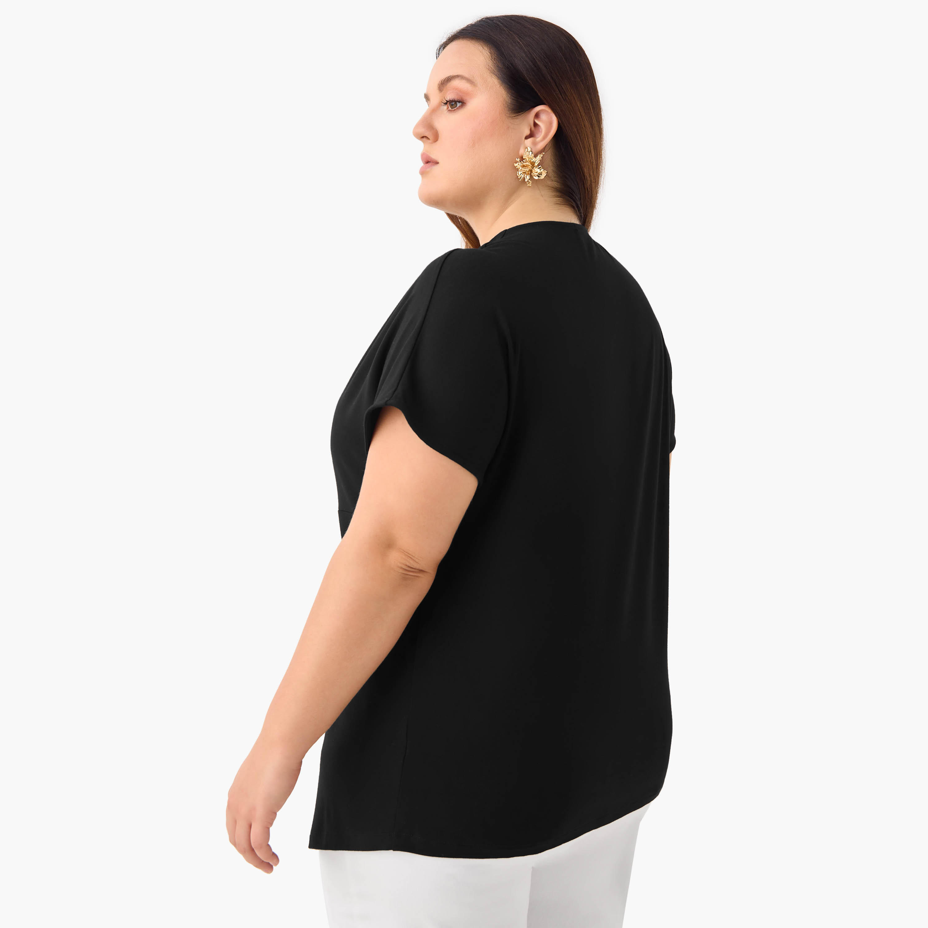 بلوزة بياقة V وتفاصيل عقدة مقاس كبير من أولا بوبكن-women-clothing-shirtsandblouses-blouses-image-3