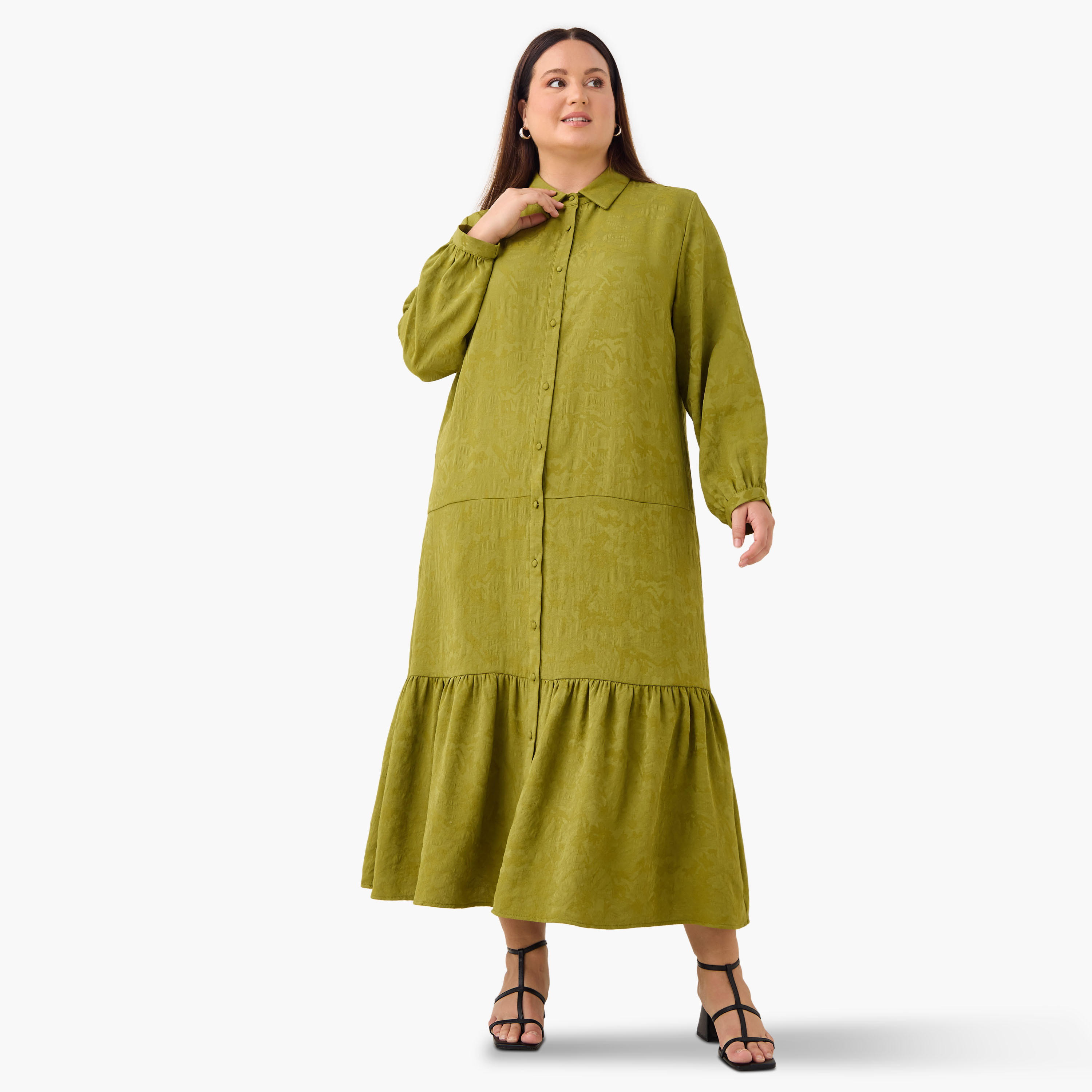 فستان ماكسي جاكار بطبقات مقاس كبير من أولا بوبكين-women-clothing-dresses-image-1