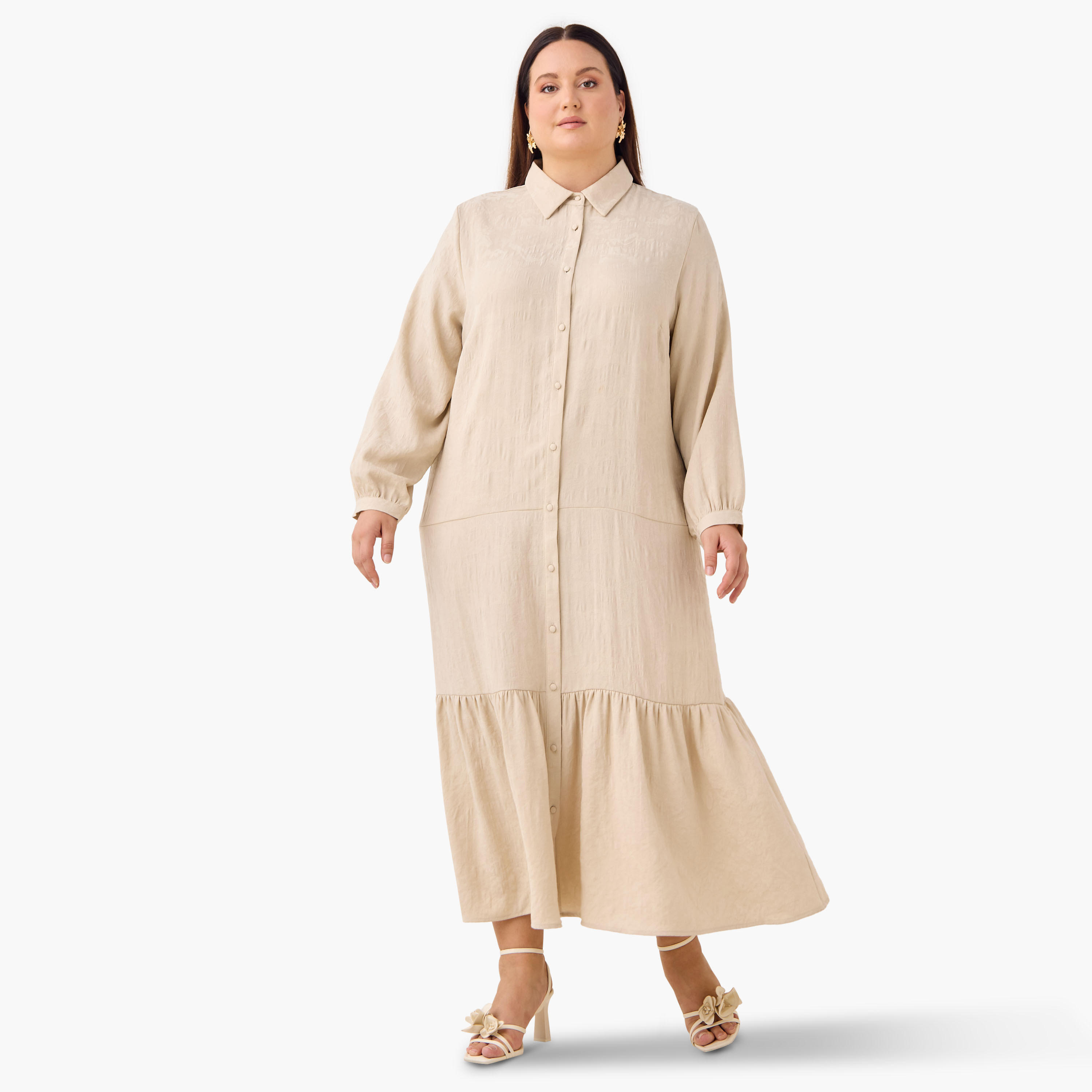 Plus Size Ulla Popken Tiered Jacquard Maxi Dress-women-clothing-dresses-image-2