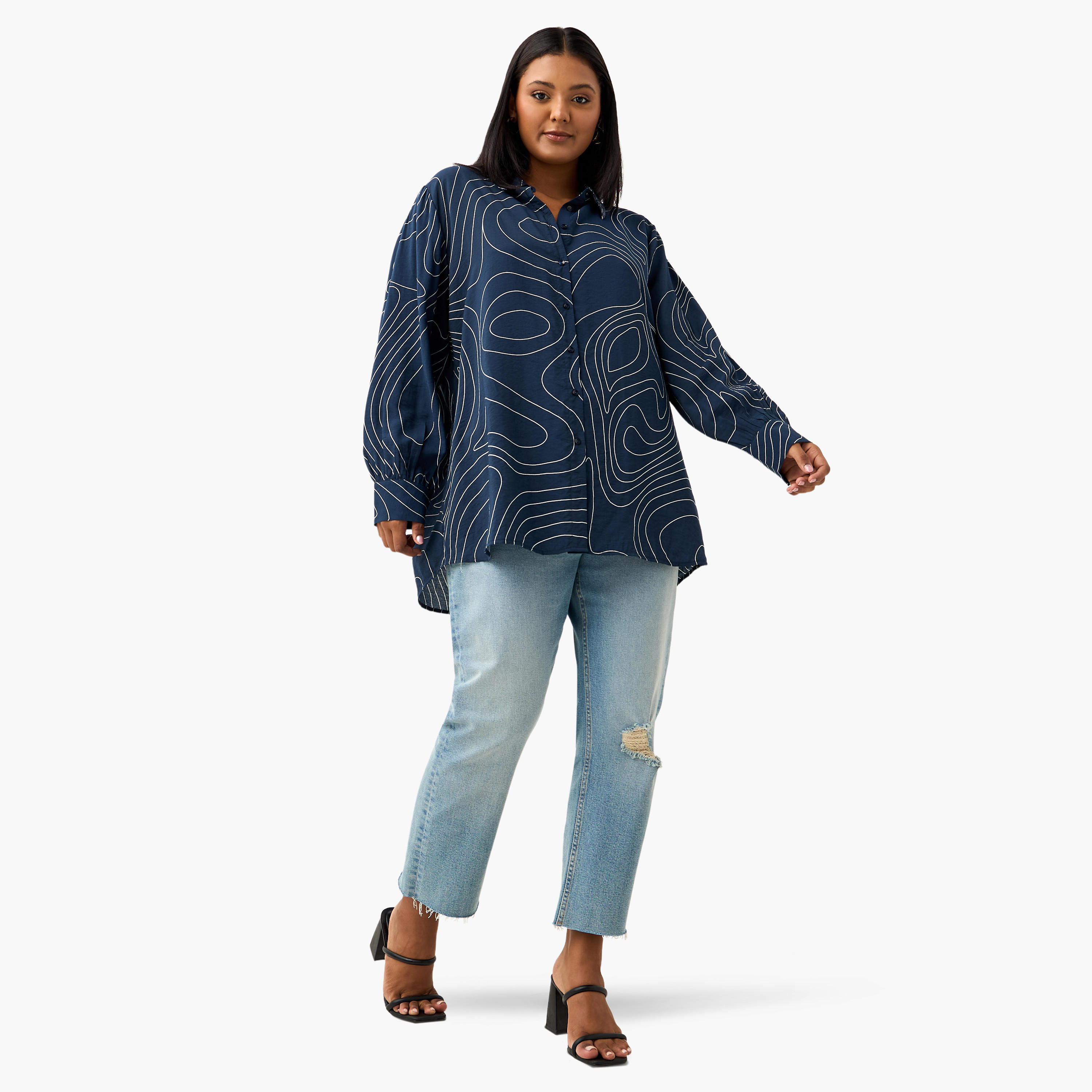 قميص بطبعات وأكمام طويلة مقاس كبير من أولا بوبكن-women-clothing-shirtsandblouses-shirts-image-2