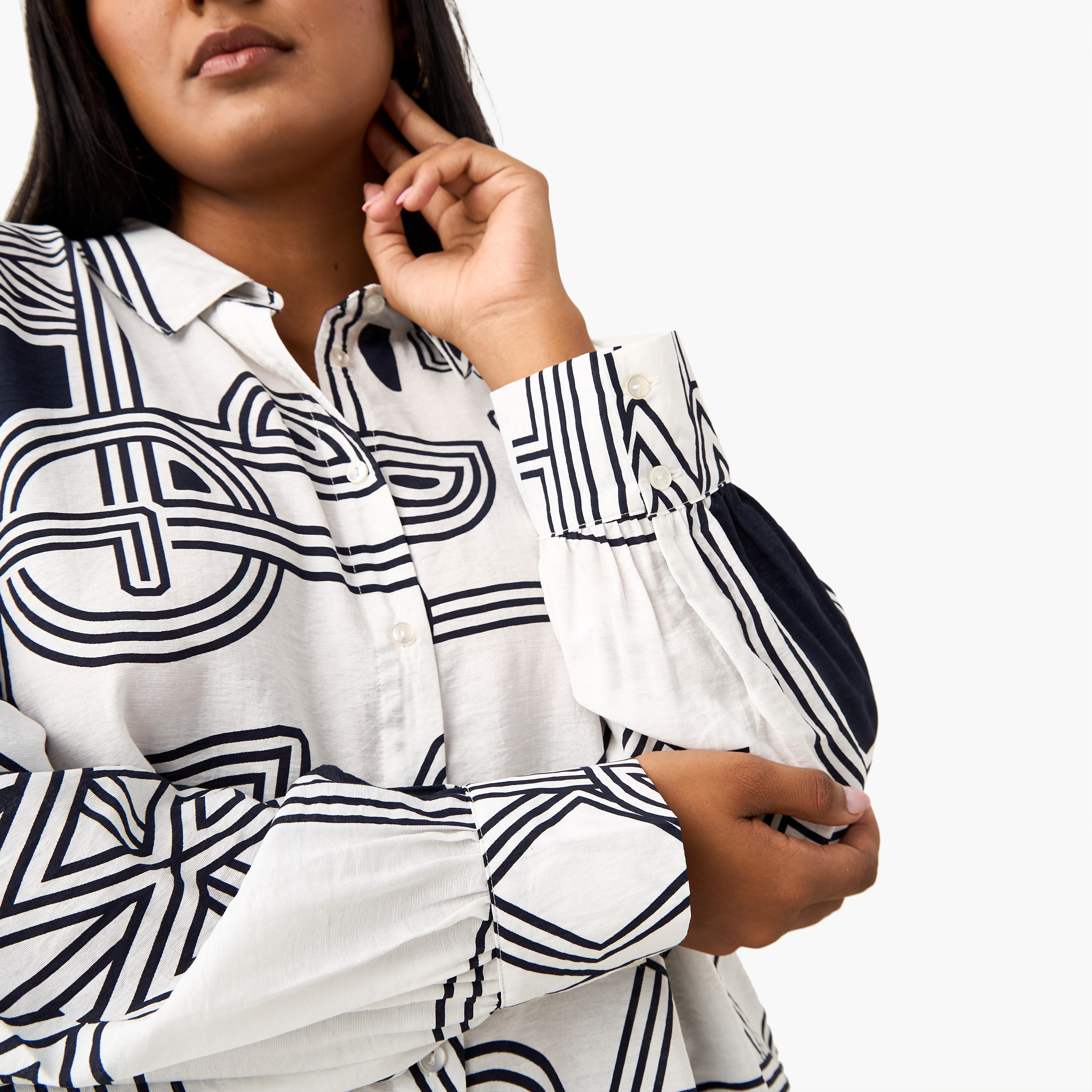 قميص بطبعات وأكمام طويلة مقاس كبير من أولا بوبكن-women-clothing-shirtsandblouses-shirts-image-2
