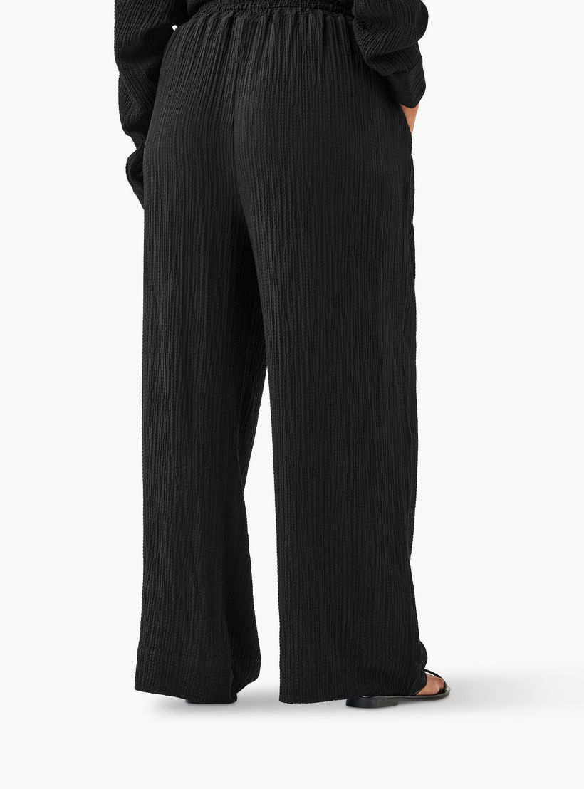 Plus Size Ulla Popken Regular Fit Textured Pants with Pockets-women-clothing-bottoms-trousers-image-3