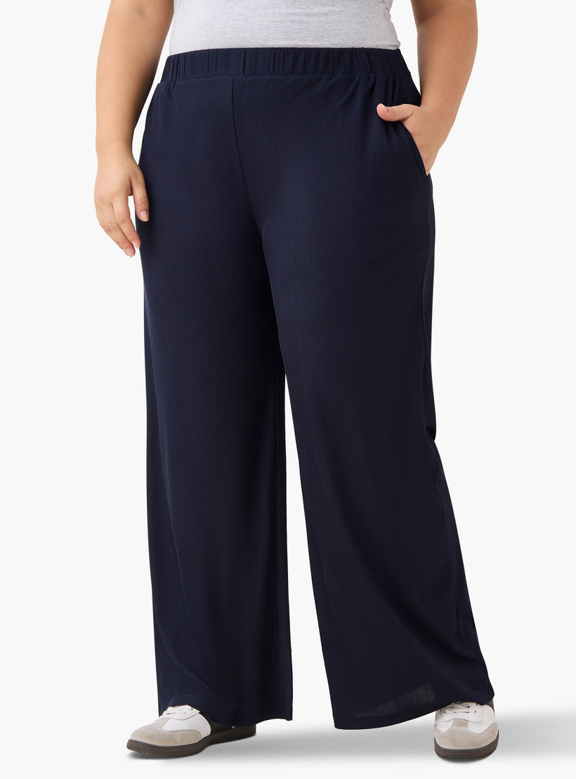 بنطلون واسع بكسرات بليسيه وجيوب مقاس كبير من أولا بوبكين-women-clothing-bottoms-trousers-image-1