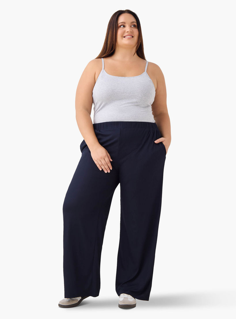بنطلون واسع بكسرات بليسيه وجيوب مقاس كبير من أولا بوبكين-women-clothing-bottoms-trousers-image-2