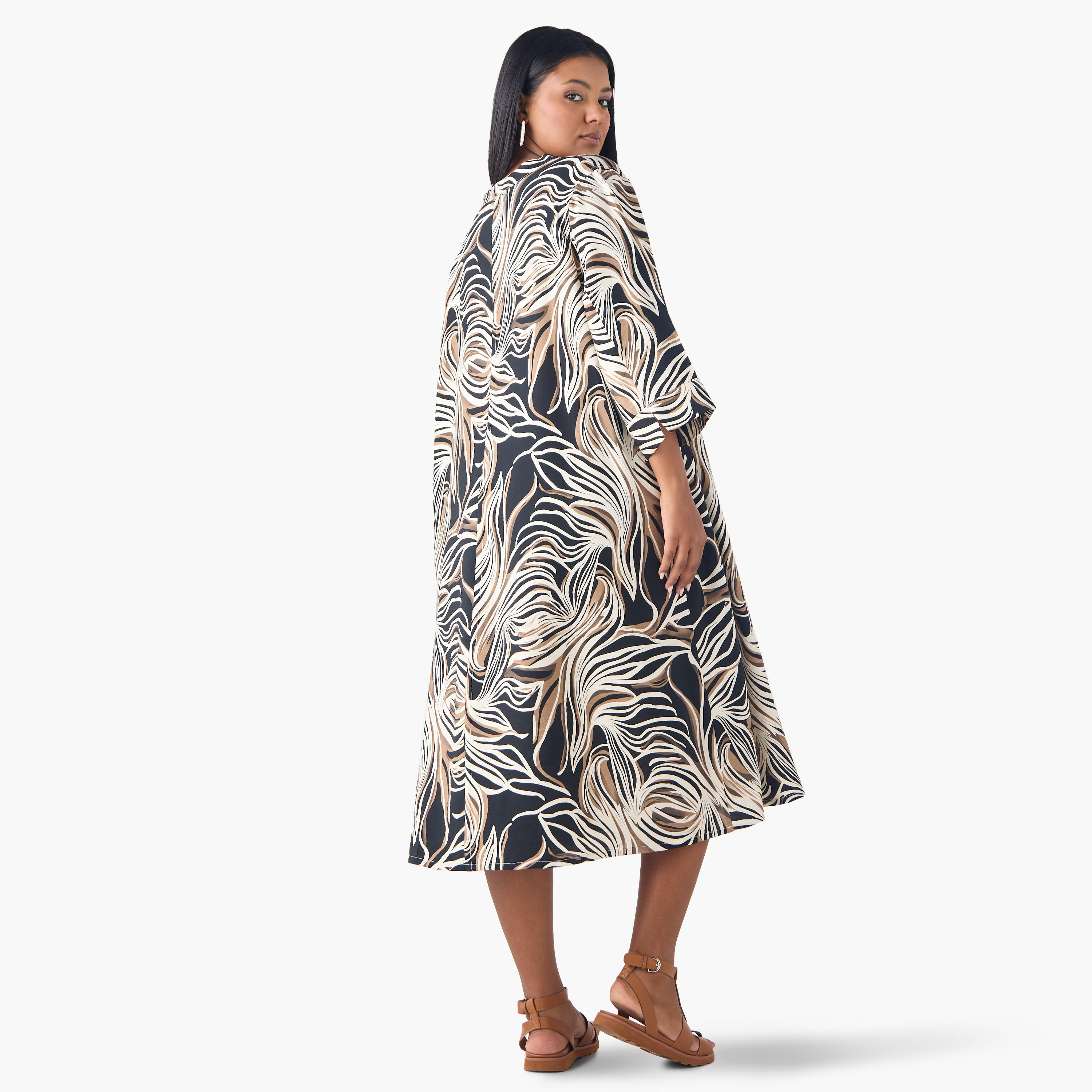 فستان إيه لاين مقاس كبير بطبعات من أولا بوبكن-women-clothing-dresses-image-3