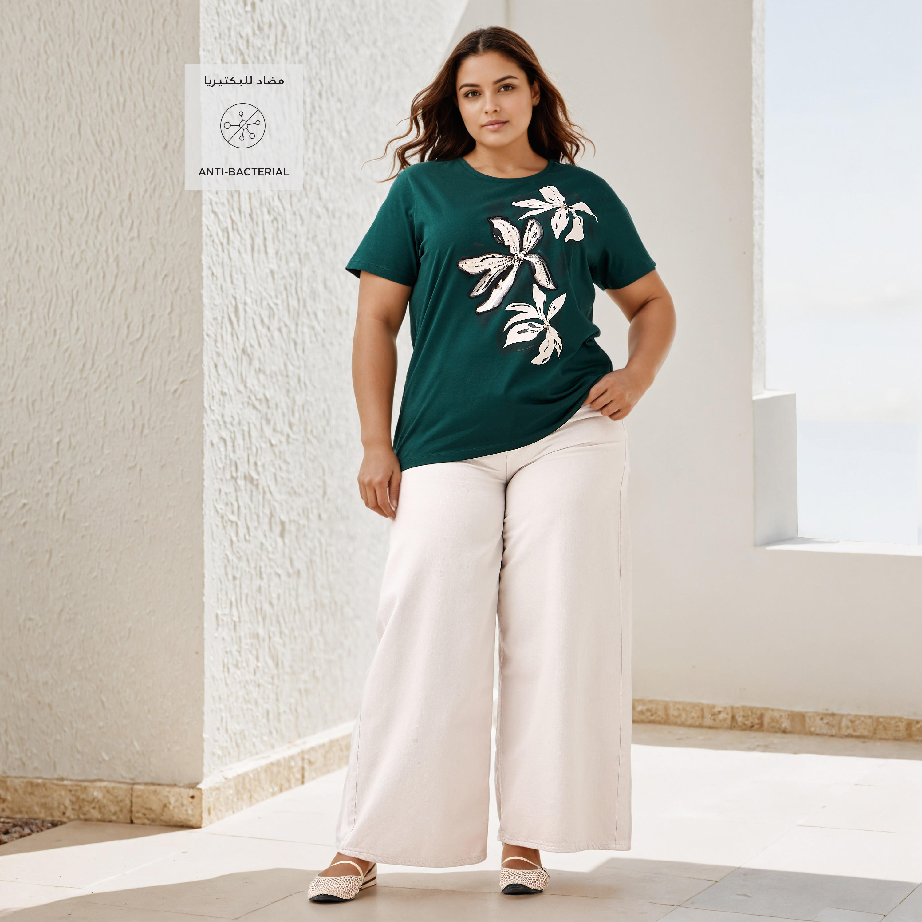 Plus Size Ulla Popken Floral Print Cotton T-shirt-women-clothing-tshirts-image-2