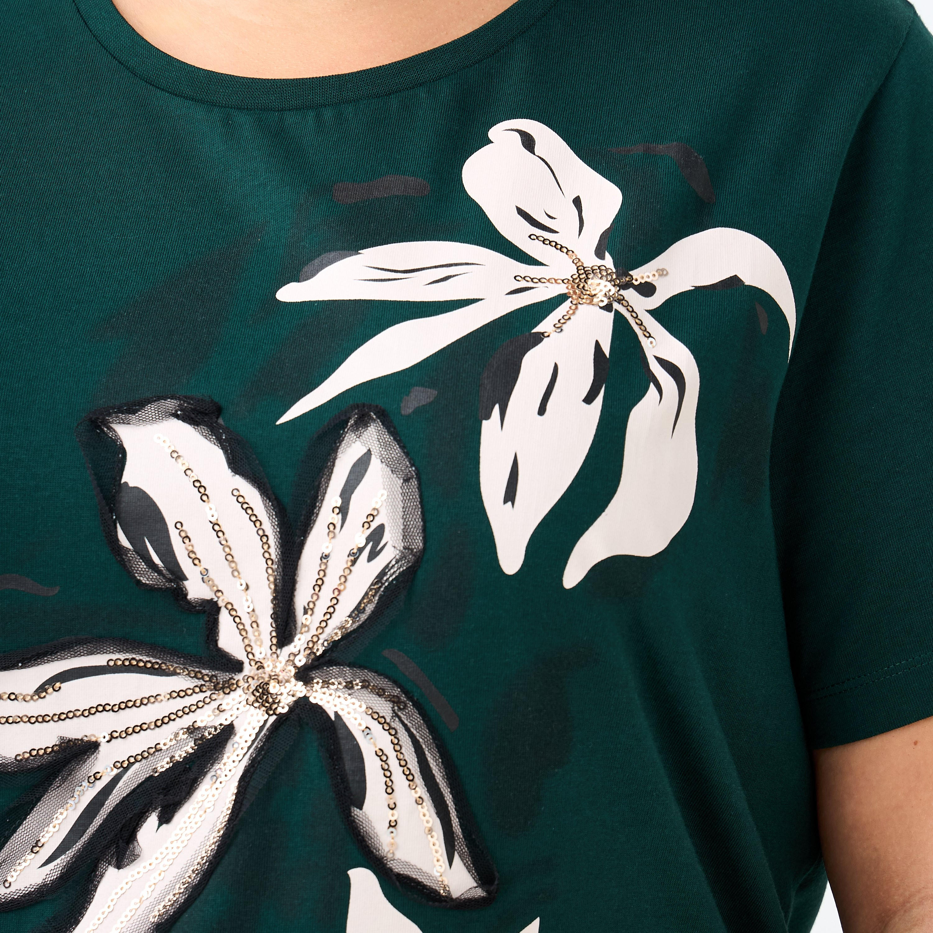 Plus Size Ulla Popken Floral Print Cotton T-shirt-women-clothing-tshirts-image-5