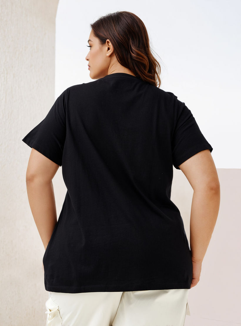 Plus Size Ulla Popken Slogan Print T-shirt-women-clothing-tshirts-image-4