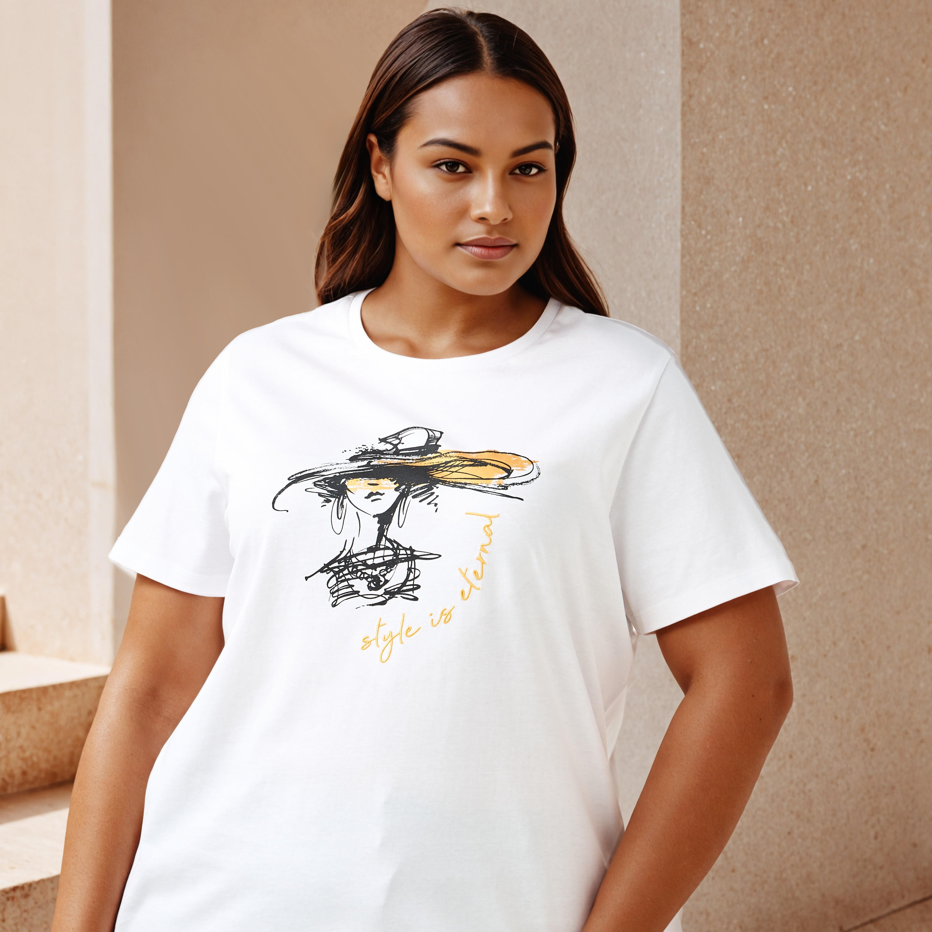 تيشيرت قطن مقاس كبير بطبعات من أولا بوبكن-women-clothing-tshirts-image-2