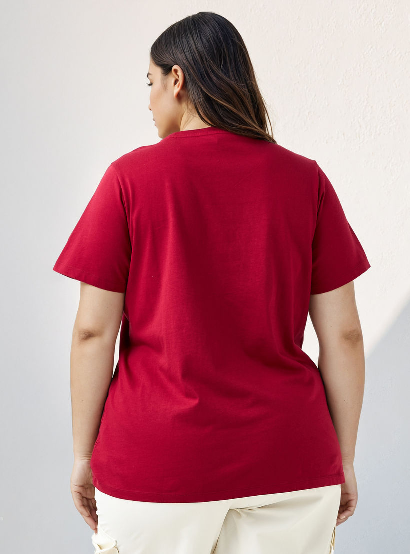 Plus Size Ulla Popken Slogan Print T-shirt-women-clothing-tshirts-image-3
